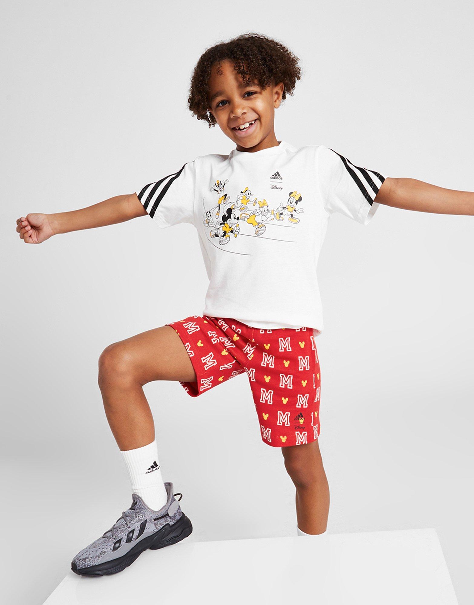 White adidas x Disney Mickey Mouse T-Shirt/Shorts Set Children