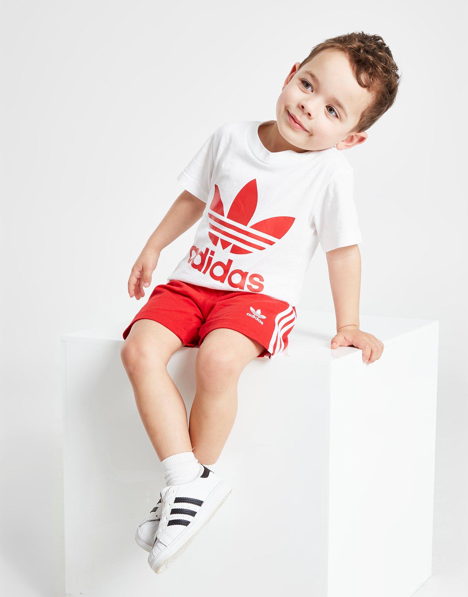 Red adidas Originals T-Shirt/Shorts Set Infant | JD Sports UK