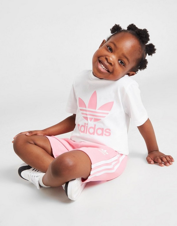 Hvid adidas Originals Trefoil T-Shirt/Shorts Set Children's - Sports Danmark
