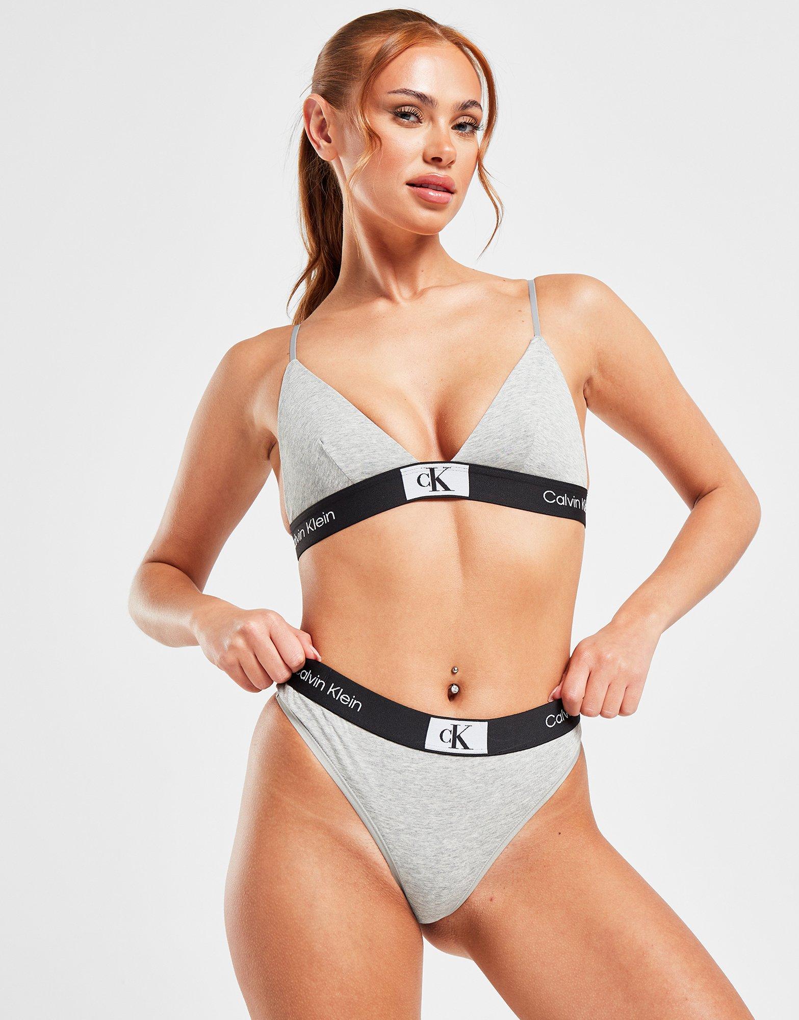 Grey Calvin Klein Underwear CK96 Triangle Bra - JD Sports Global