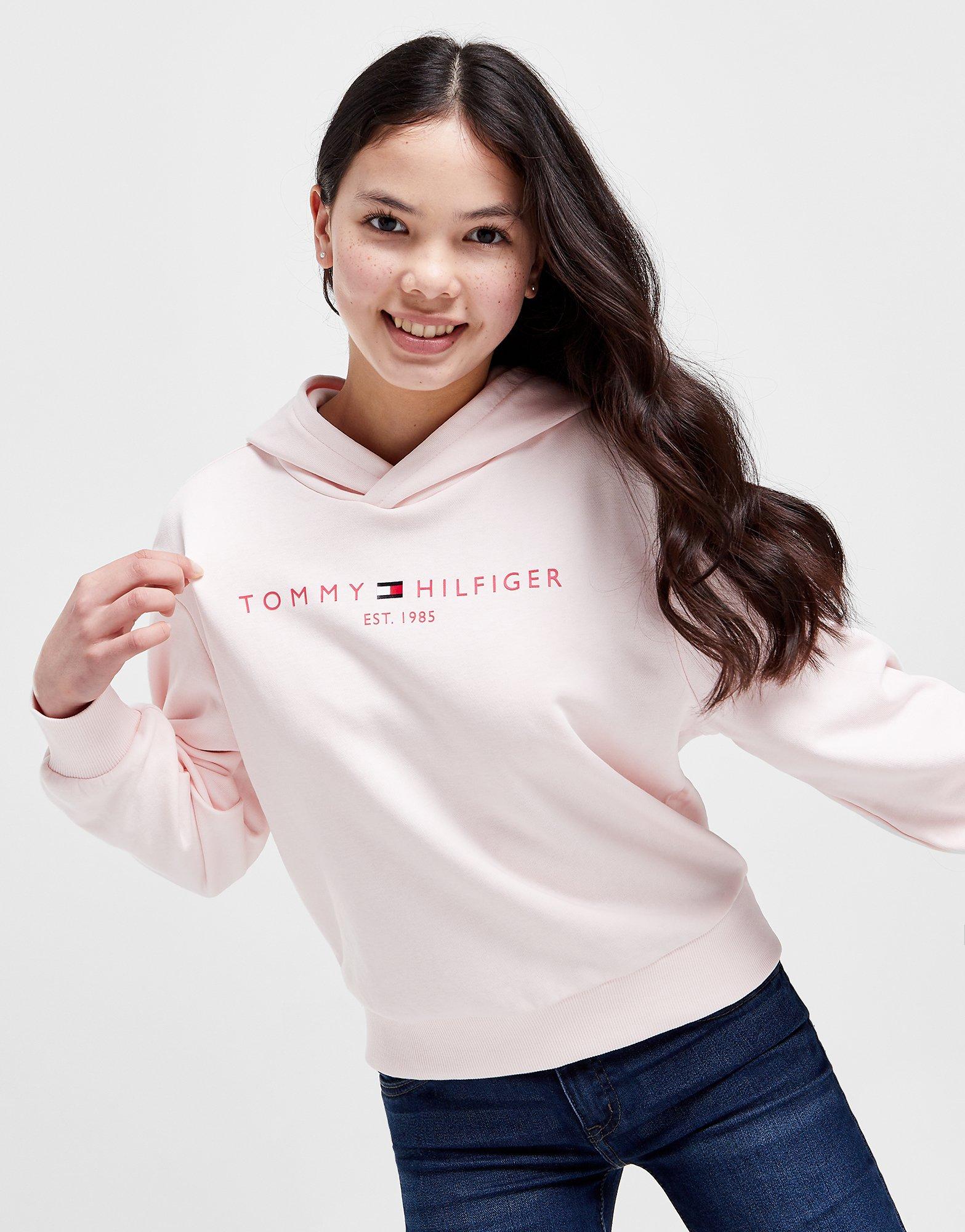 Pink Tommy Hilfiger Girls Essential Logo Hoodie Junior JD