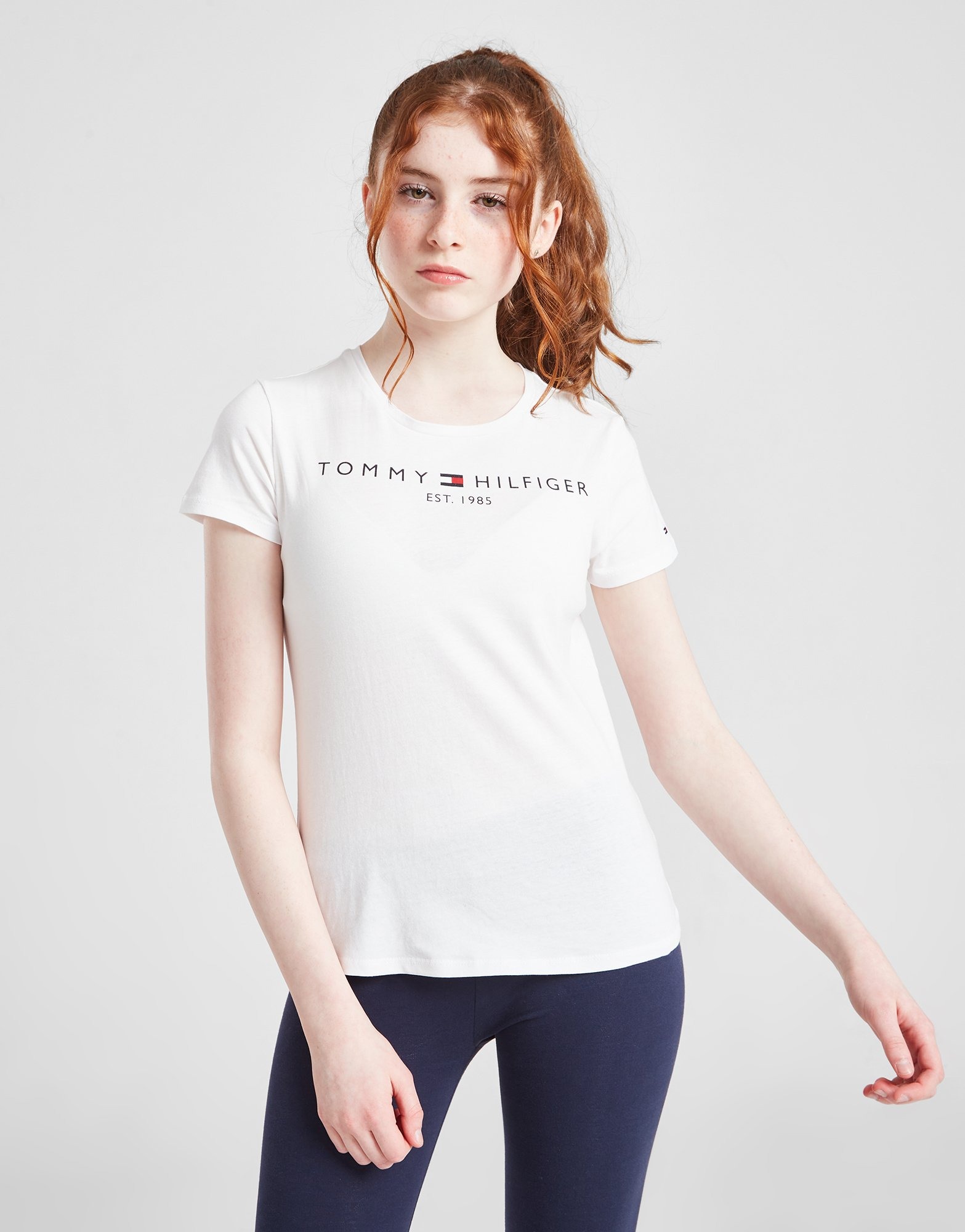 Girls\' JD Deutschland Essential Kinder Tommy - Weiss Sports Hilfiger T-Shirt