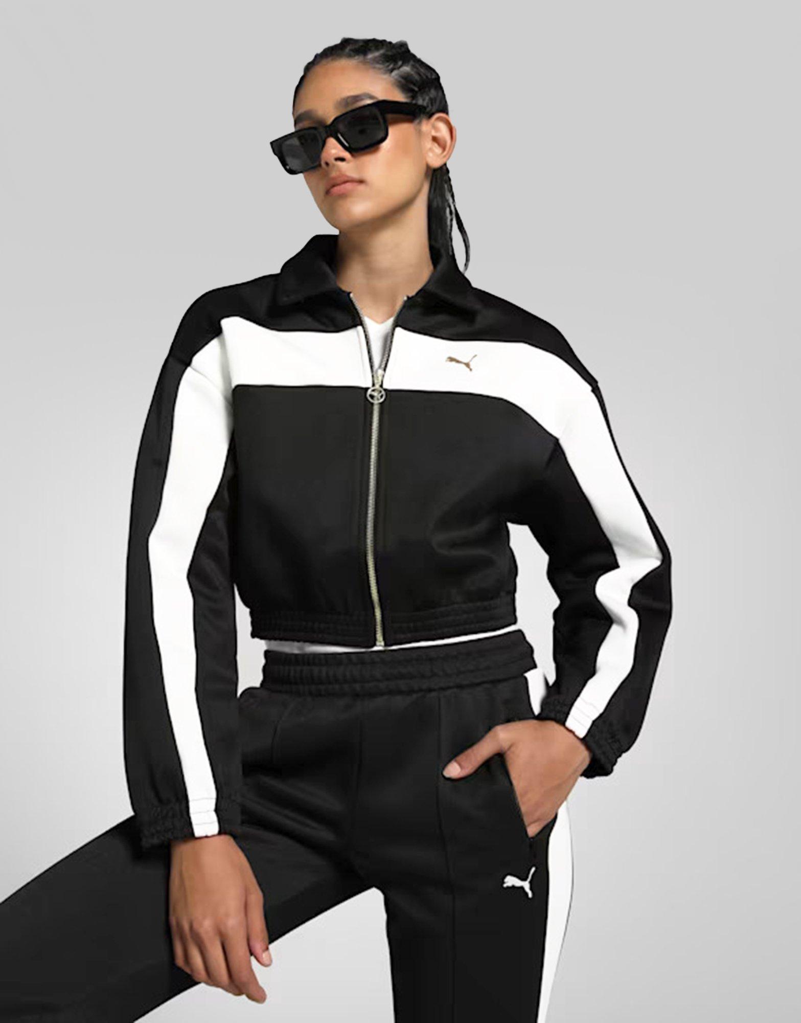 Black PUMA Relaxed Cropped Track Jacket Women's | JD Sports