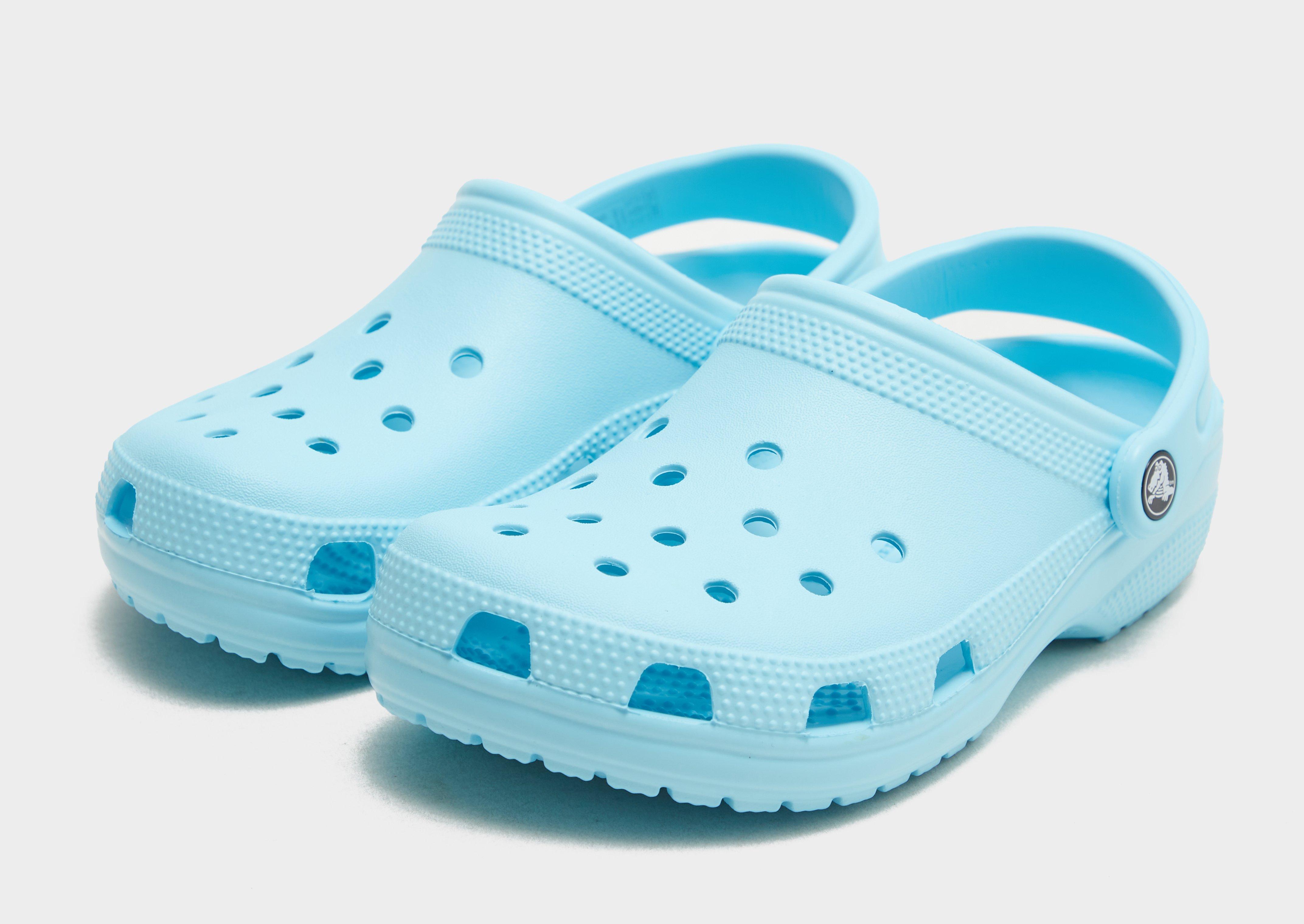 Ice blue fuzzy discount crocs