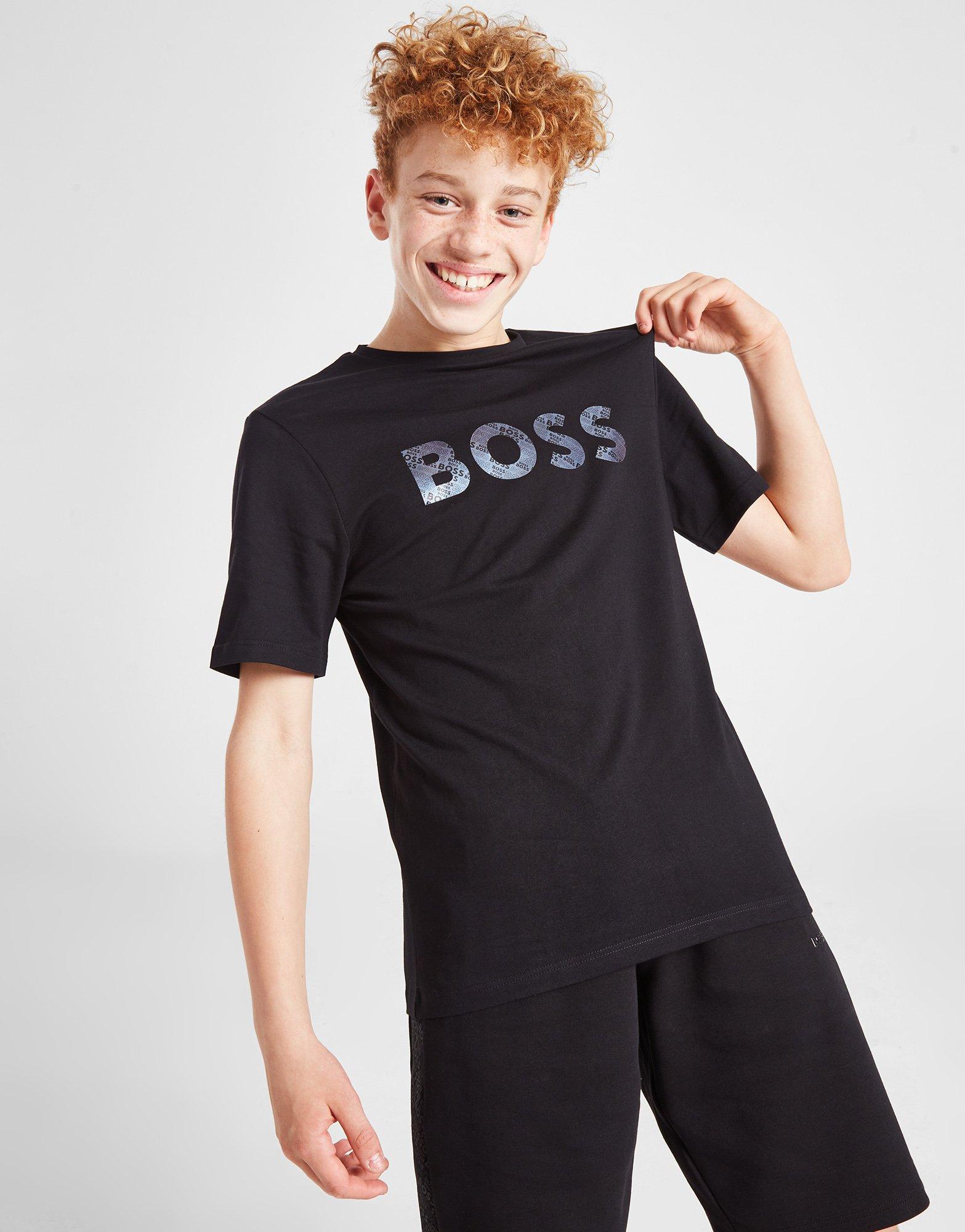 BOSS Mirror Print Logo T-Shirt Junior
