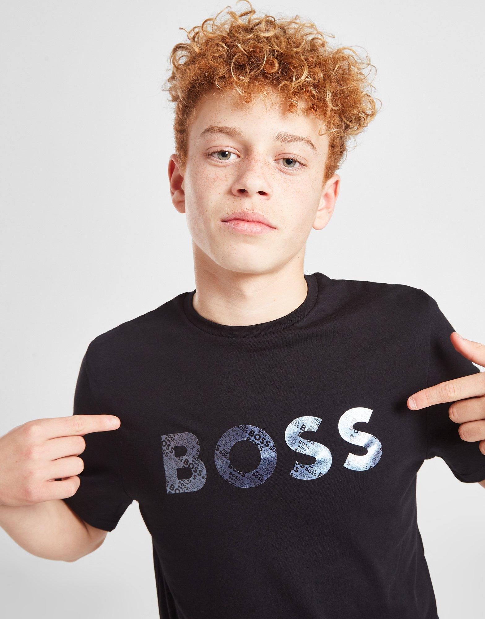 BOSS Mirror Print Logo T-Shirt Junior