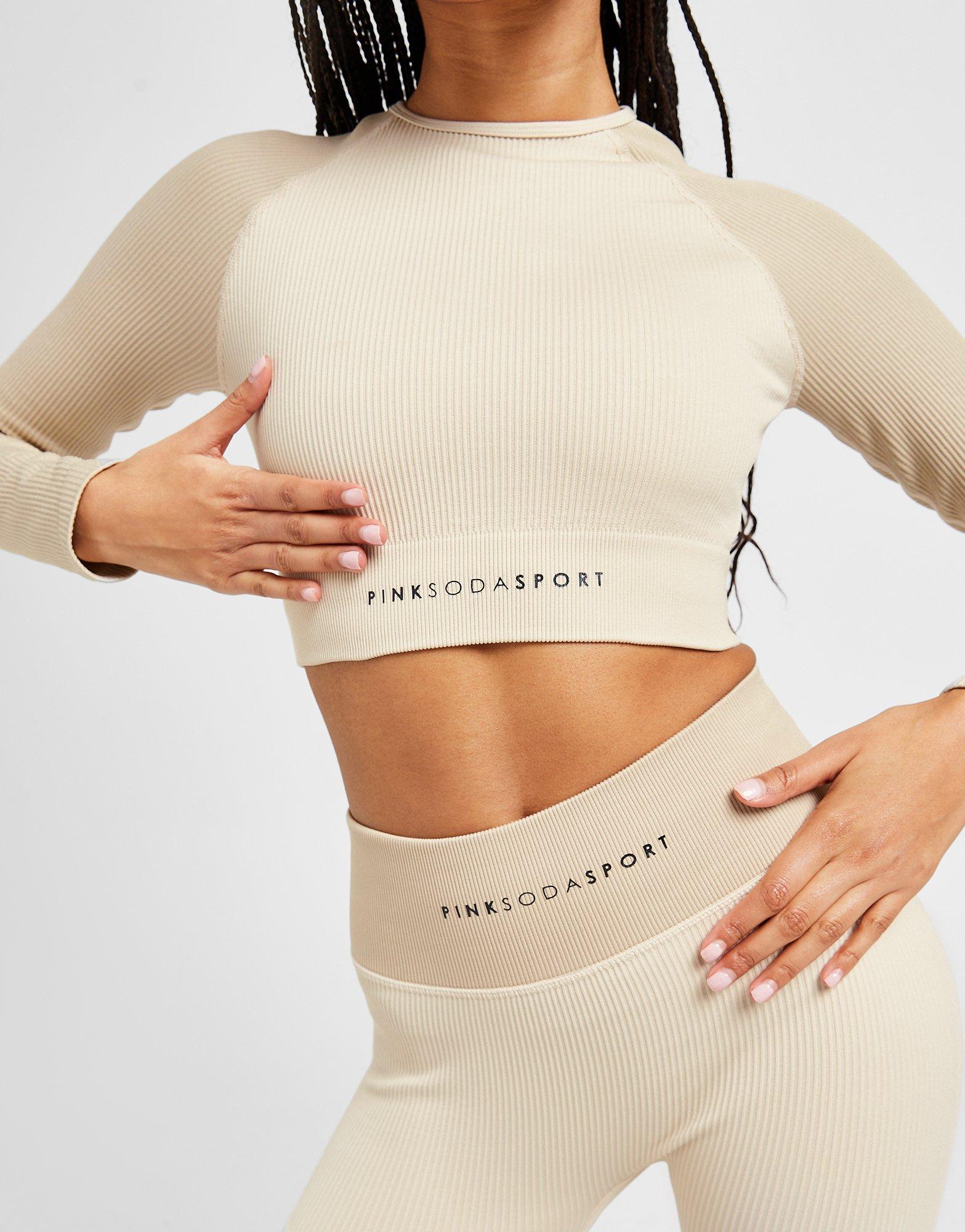 Pink soda long sleeve best sale crop top