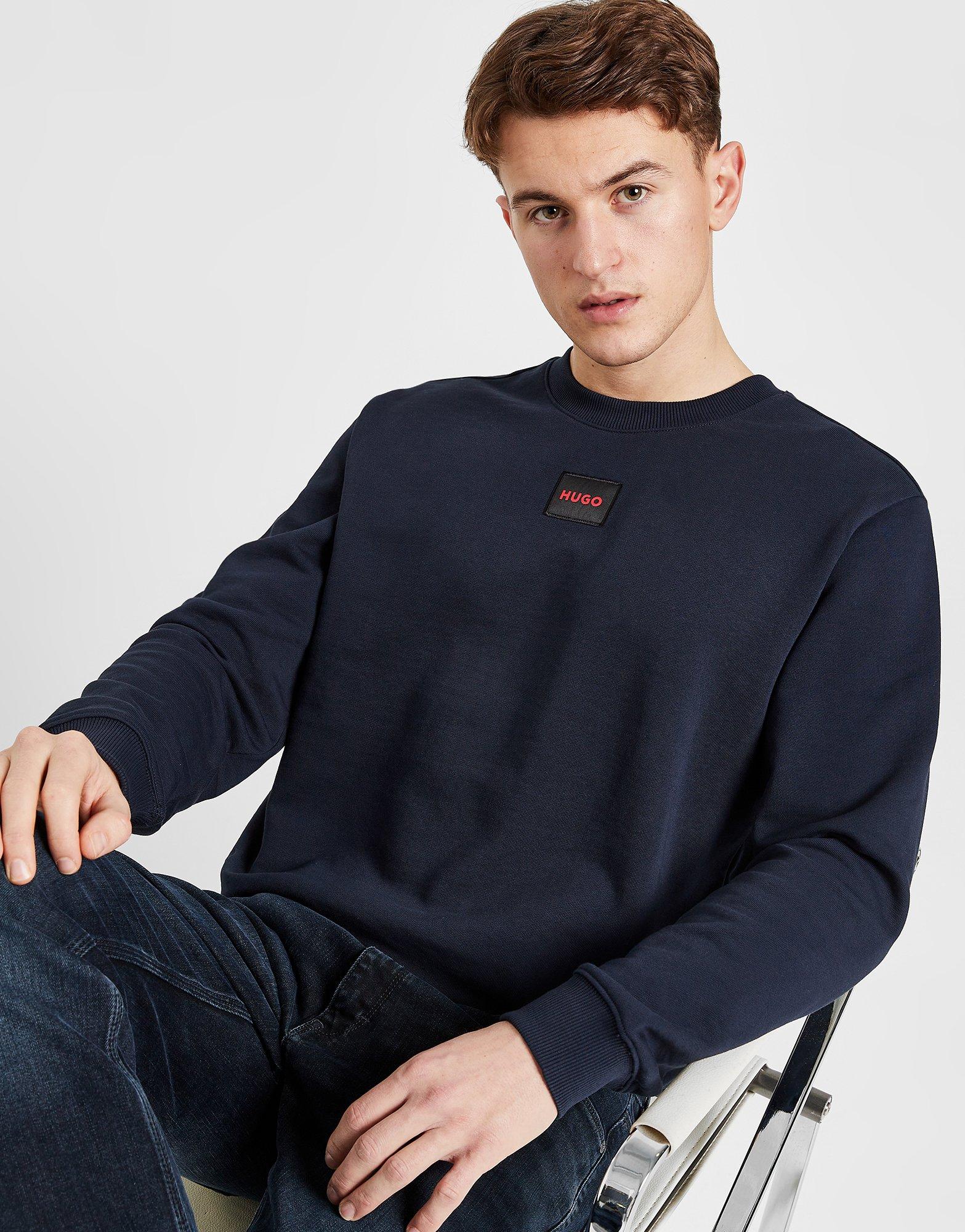 Blue HUGO Diragol Square Patch Sweatshirt | JD Sports Global