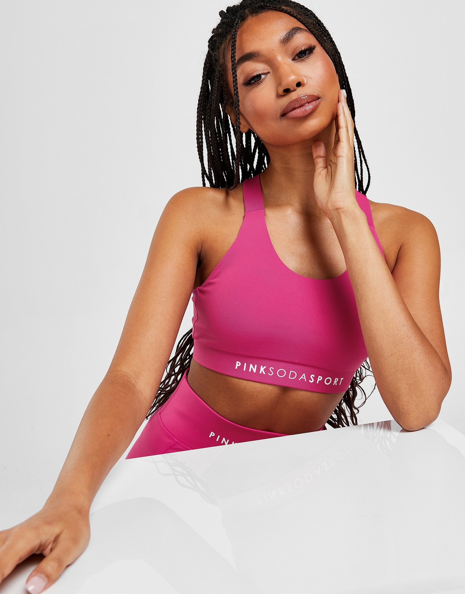 Pink Pink Soda Sport Essential Core Strap Sports Bra JD Sports UK