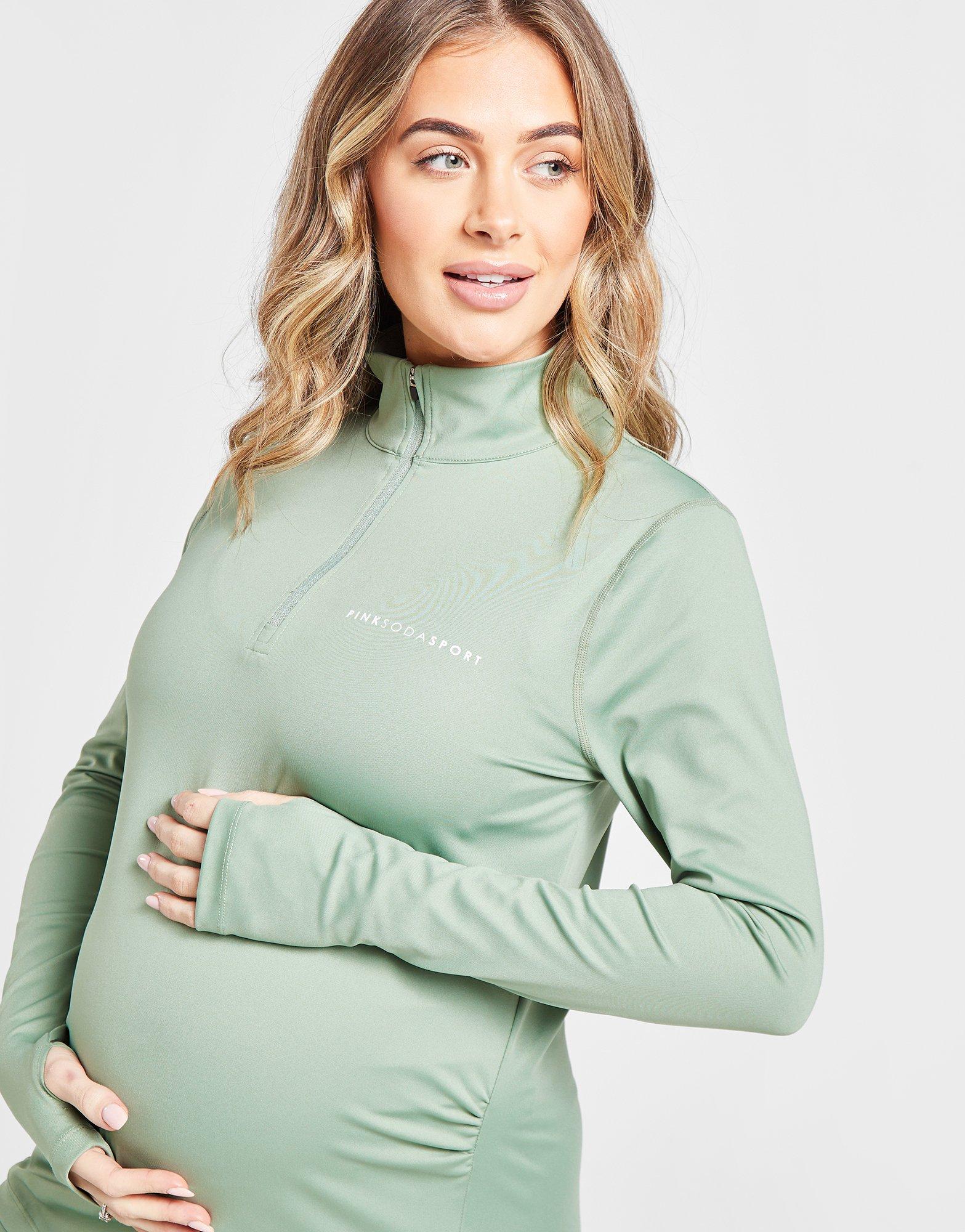 Green Pink Soda Sport Maternity Core 1/4 Zip Top JD Sports NZ
