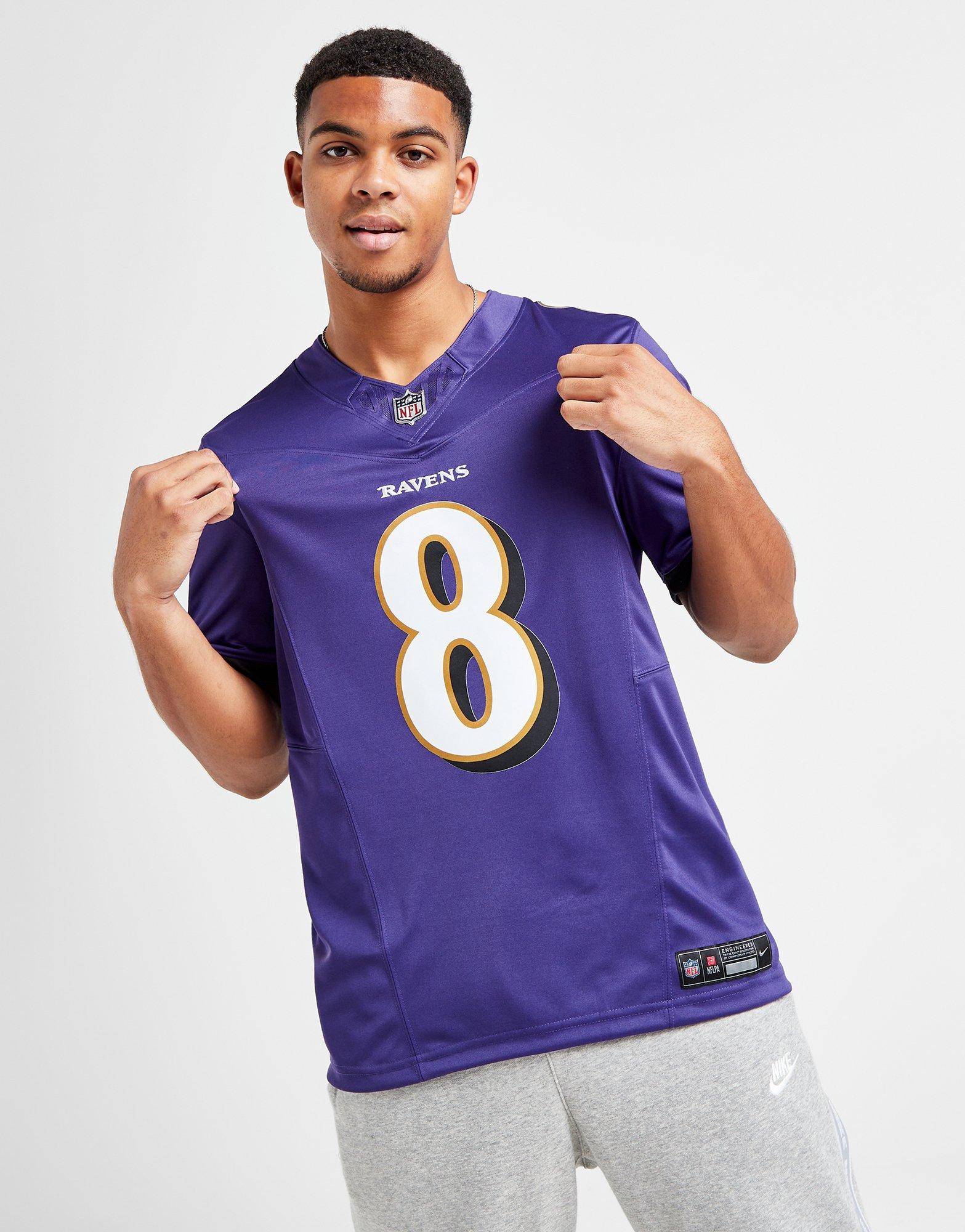 Purple Nike NFL Baltimore Ravens Jackson #8 Jersey