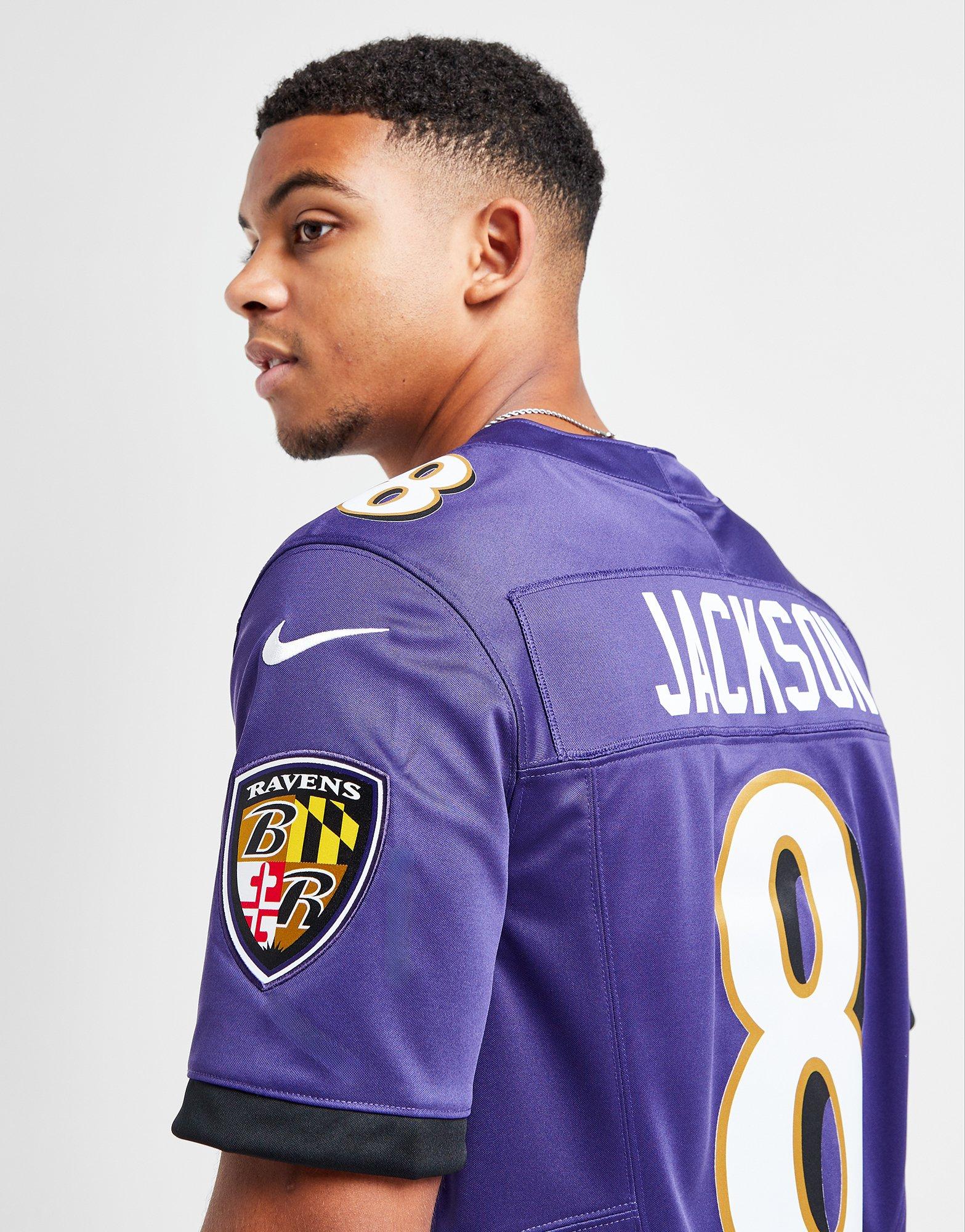 Purple Nike NFL Baltimore Ravens Jackson #8 Jersey, JD Sports UK