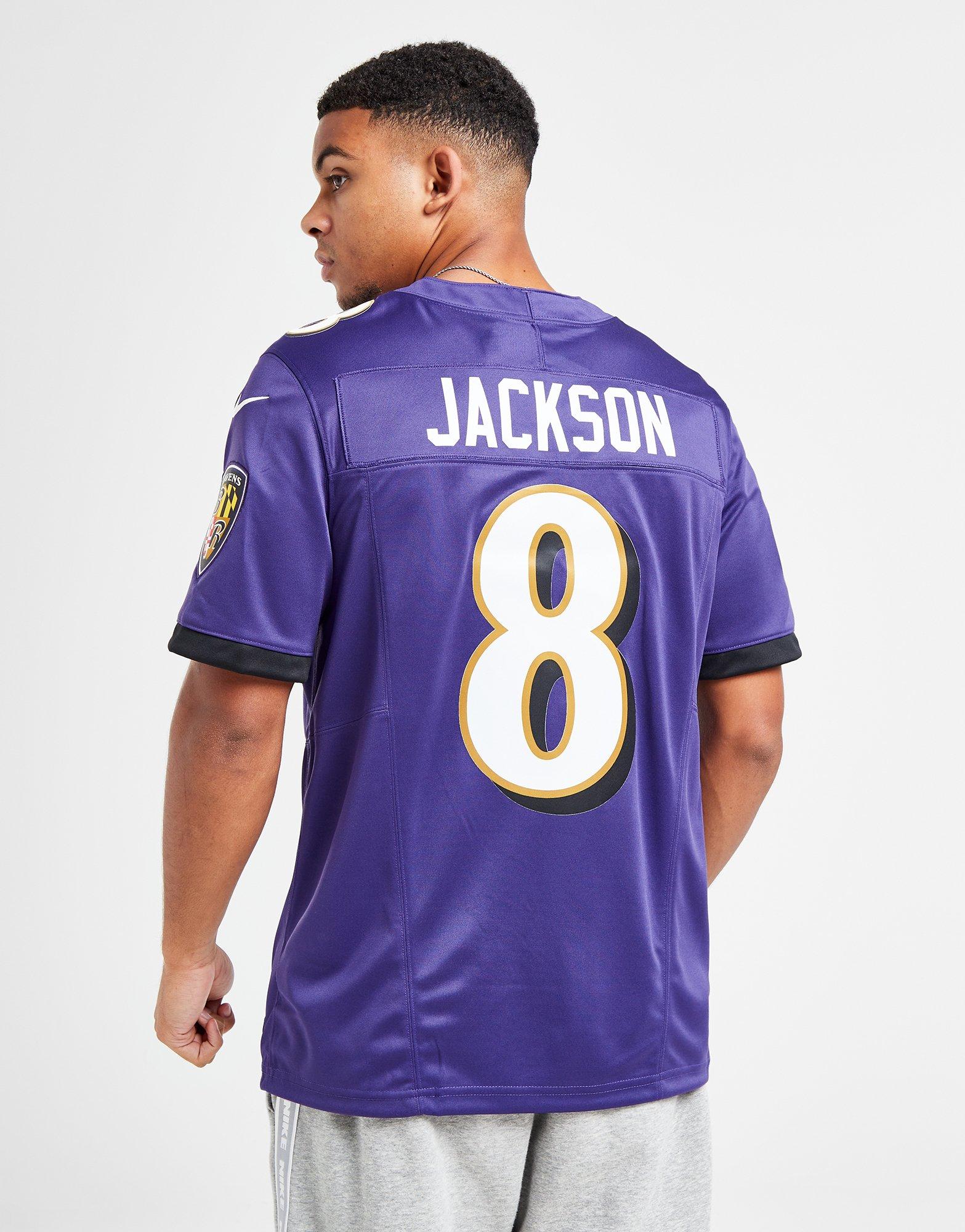 Purple Nike NFL Baltimore Ravens Jackson #8 Jersey