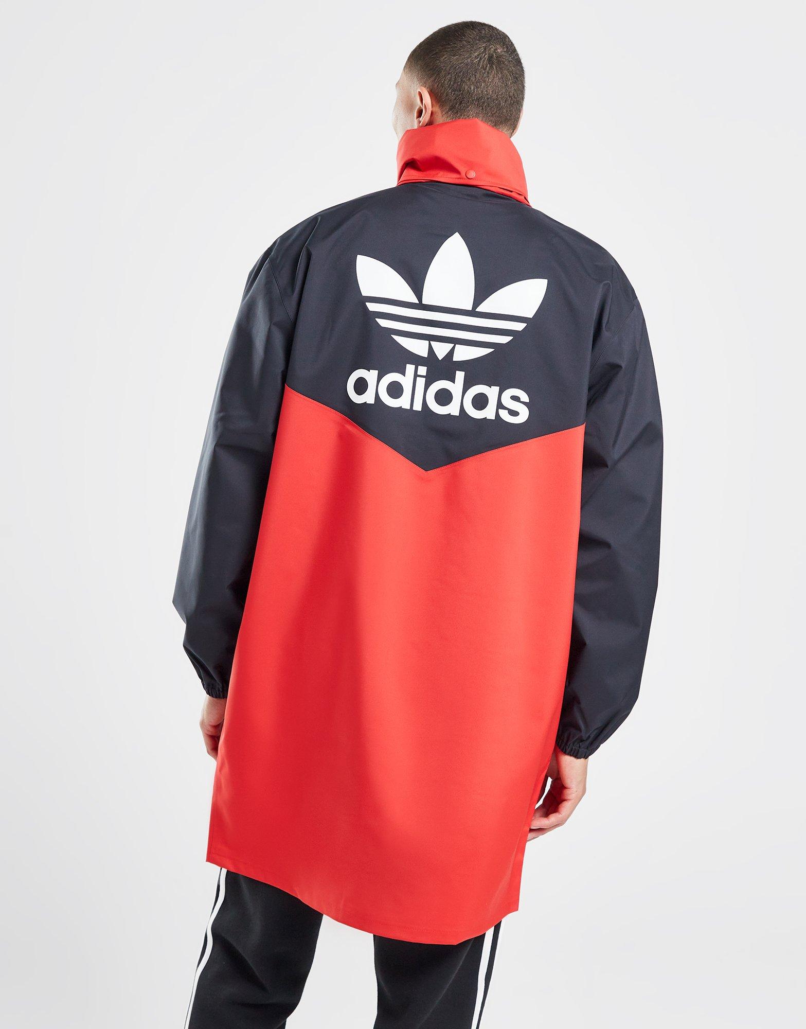 Adidas poncho clearance windbreaker red