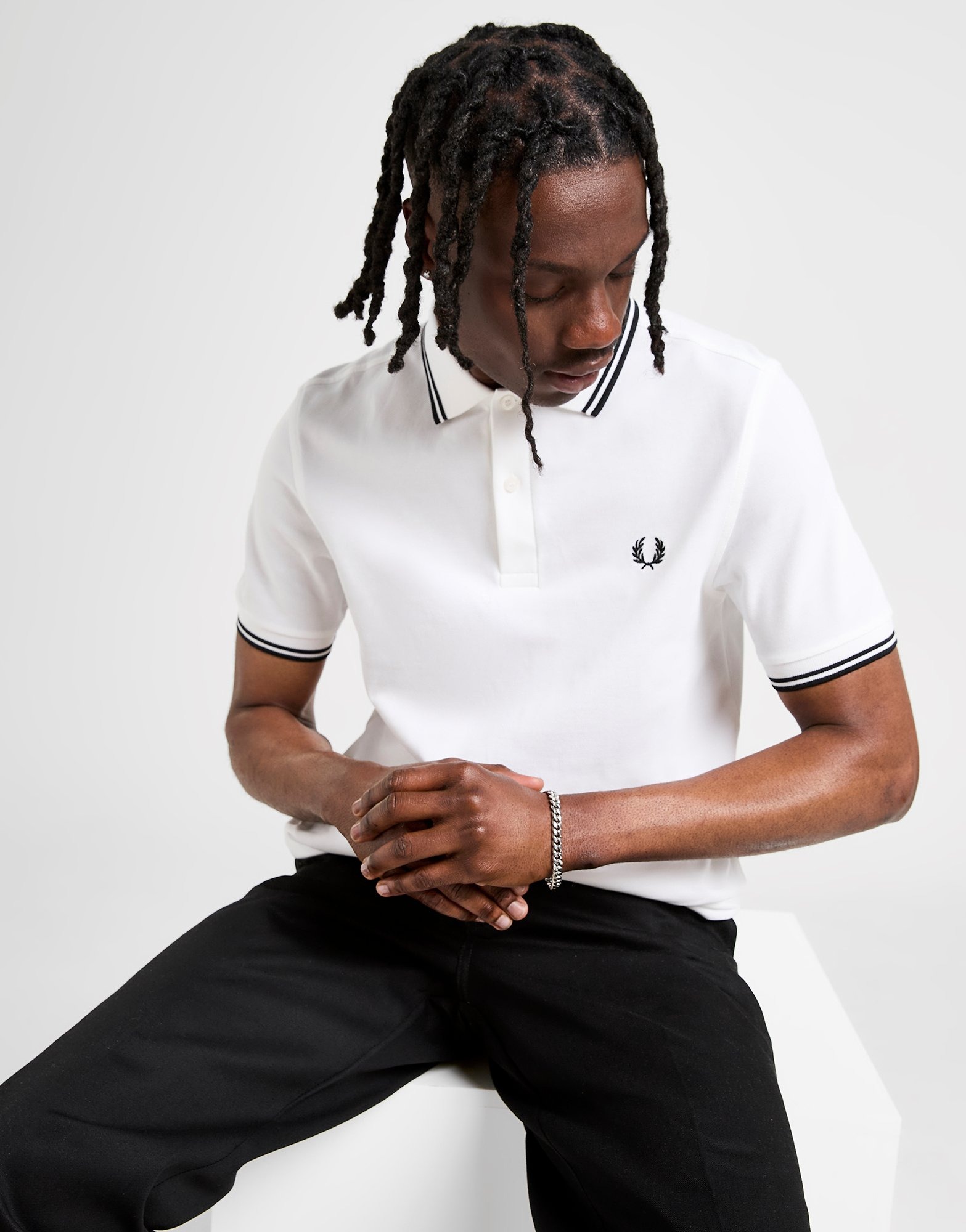 Fred Perry Twin Tipped Polo Shirt em Preto - JD Sports Portugal