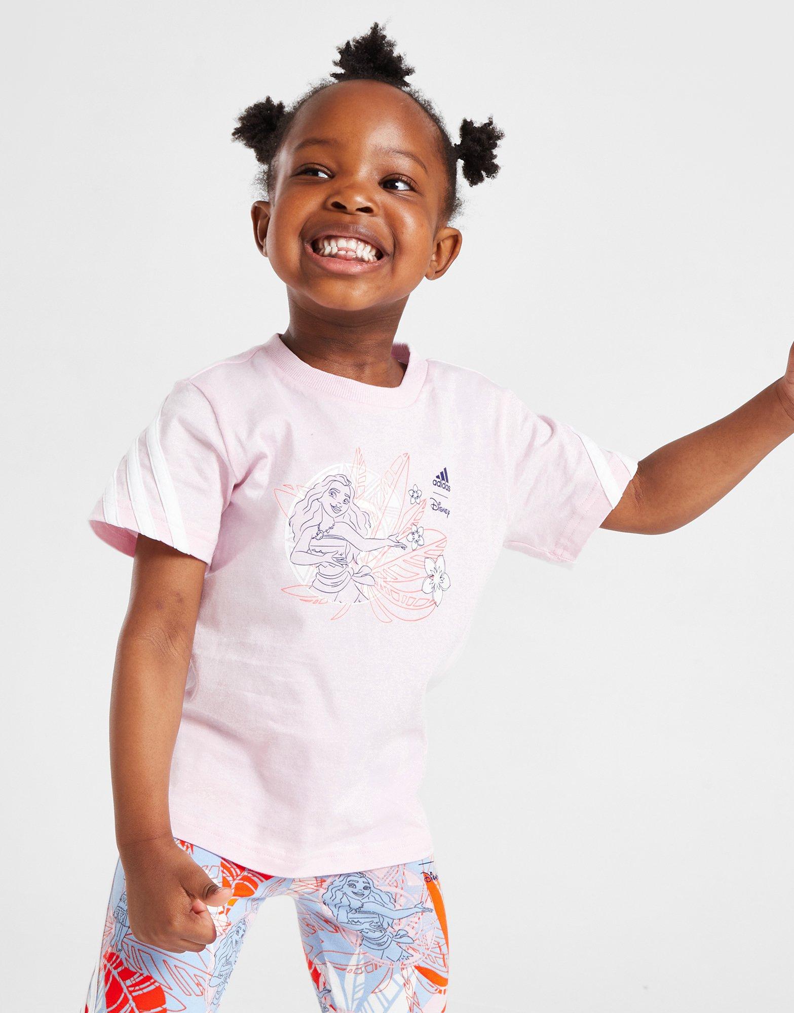 adidas Girls' Moana 3-Stripes T-Shirt Children