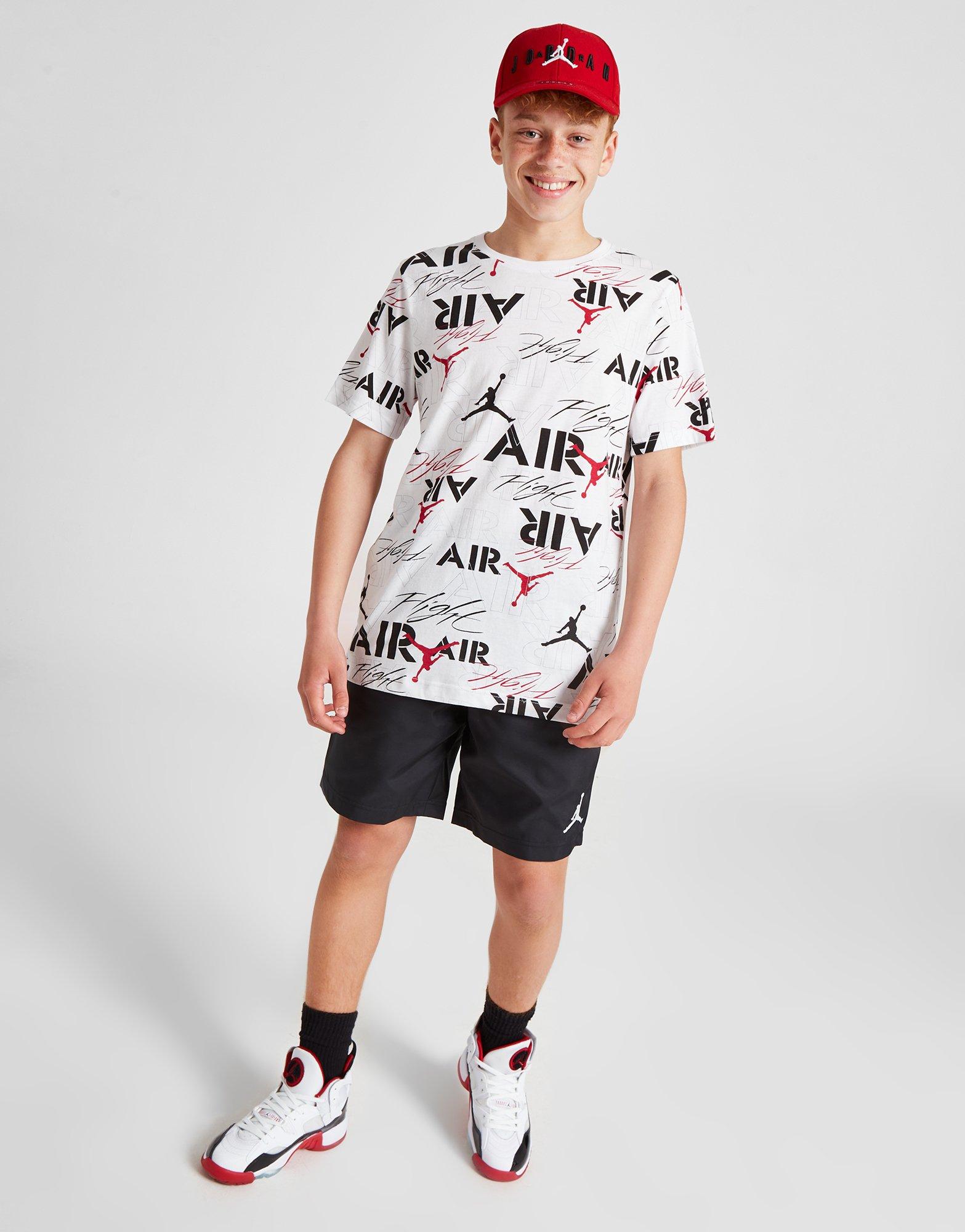 Jordan T-Shirt Flight All Over Print para Júnior em Branco