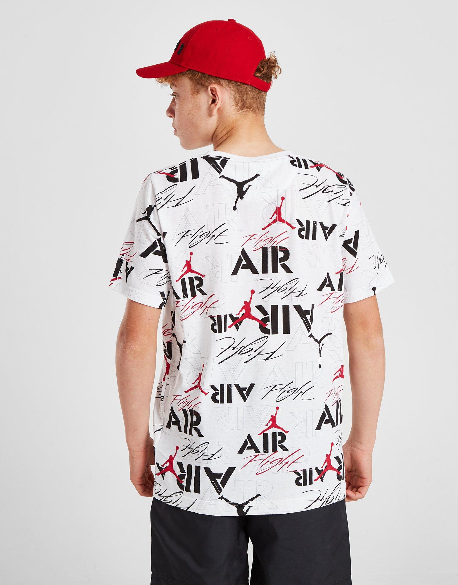 Jordan T-Shirt Flight All Over Print para Júnior em Branco