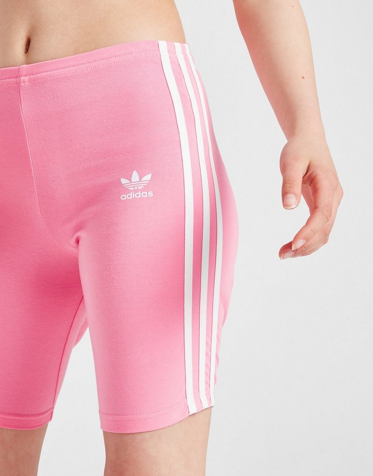 Pink adidas Originals Girls' 3-Stripes Trefoil Cycle Shorts Junior | JD ...