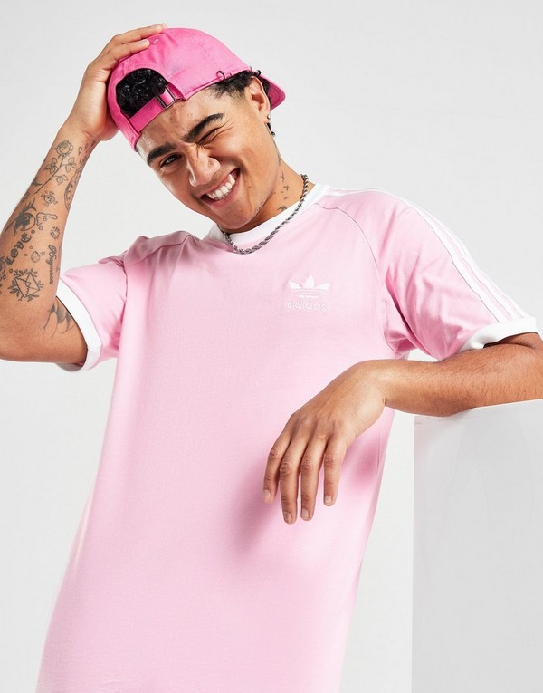 Koop Roze adidas Originals 3-Stripes T-Shirt Heren