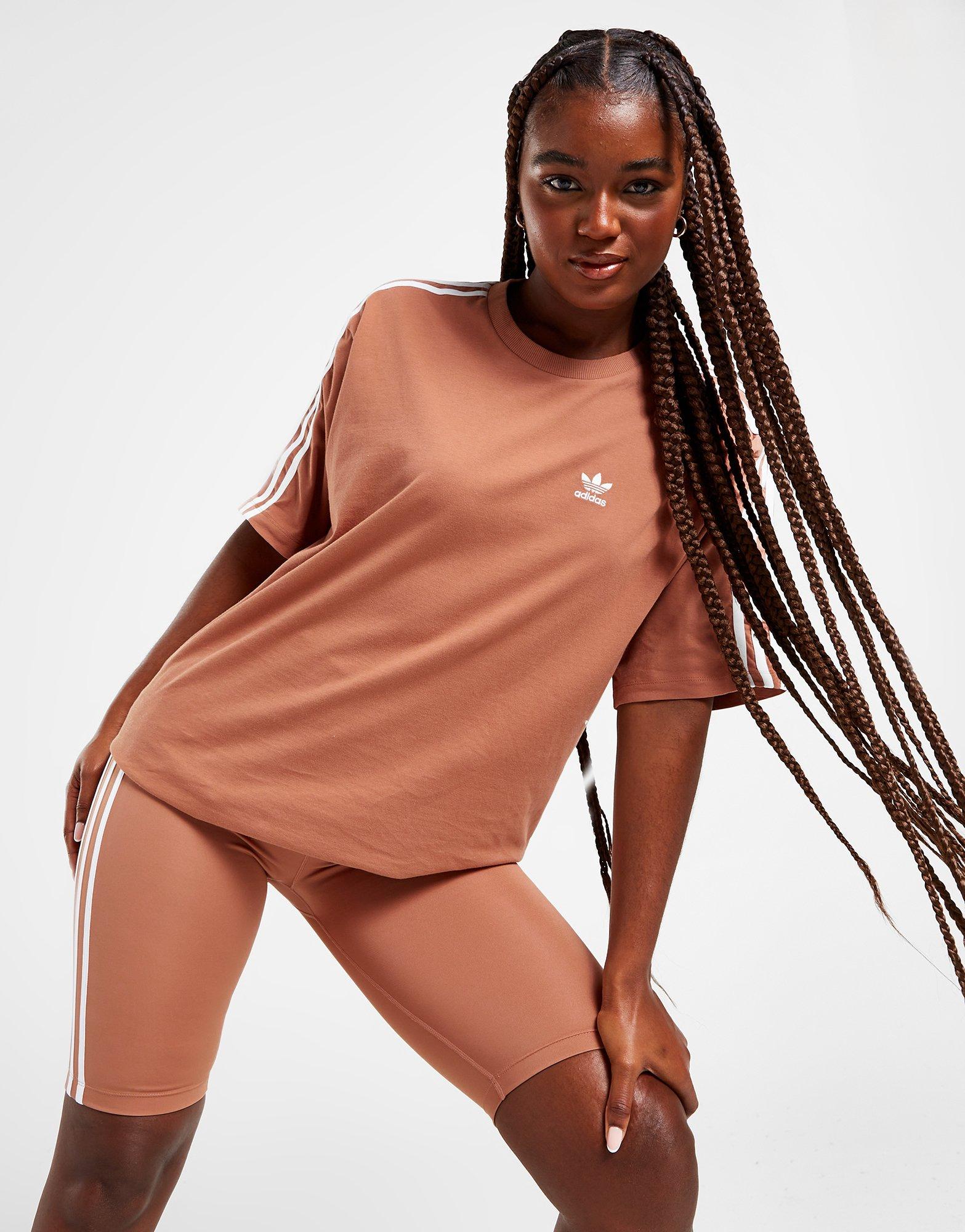 Adidas 3 stripe shop t shirt womens