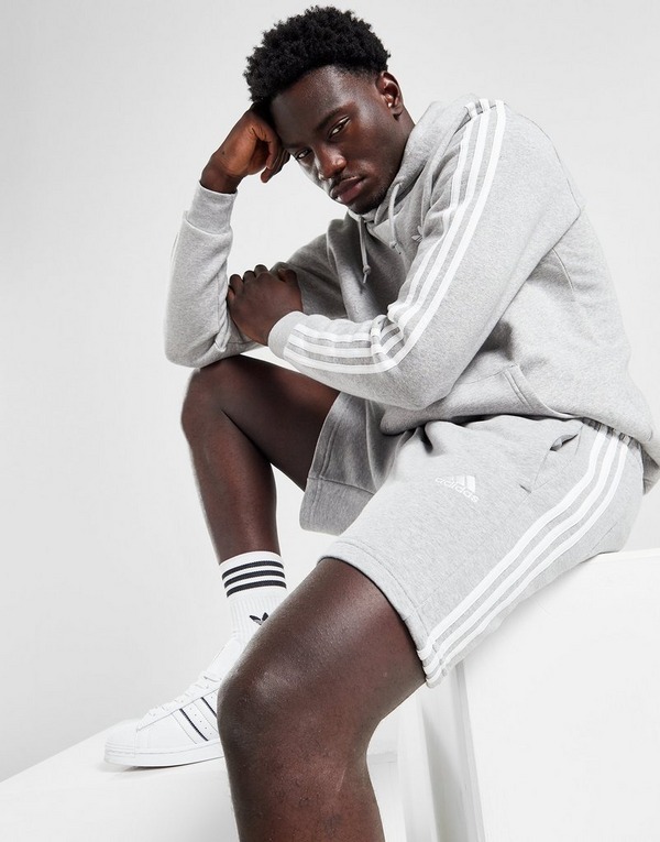 adidas Essentials French Terry 3-Stripes Shorts - Grey