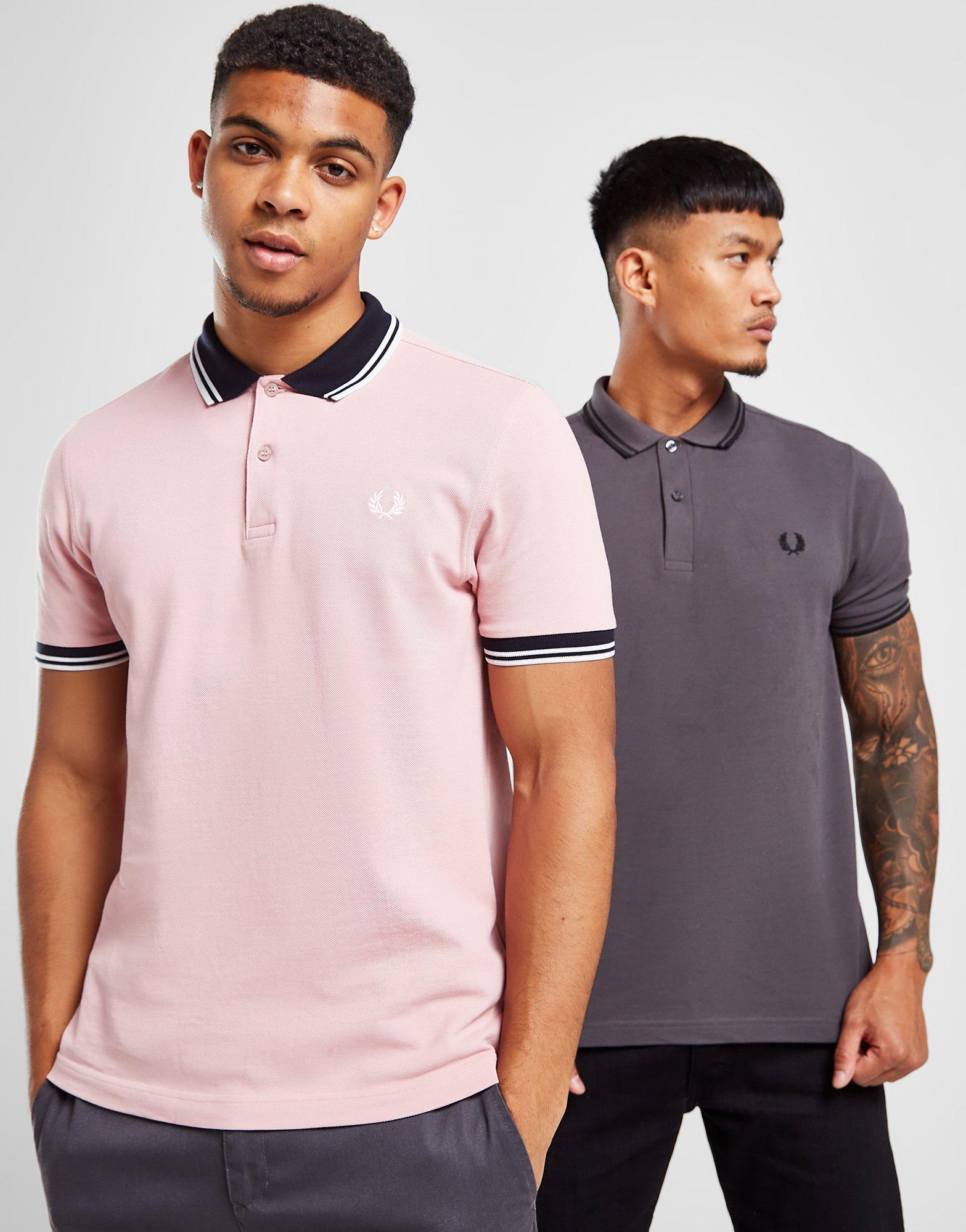 Pink Fred Perry Contrast Collar Polo Shirt | JD Sports UK