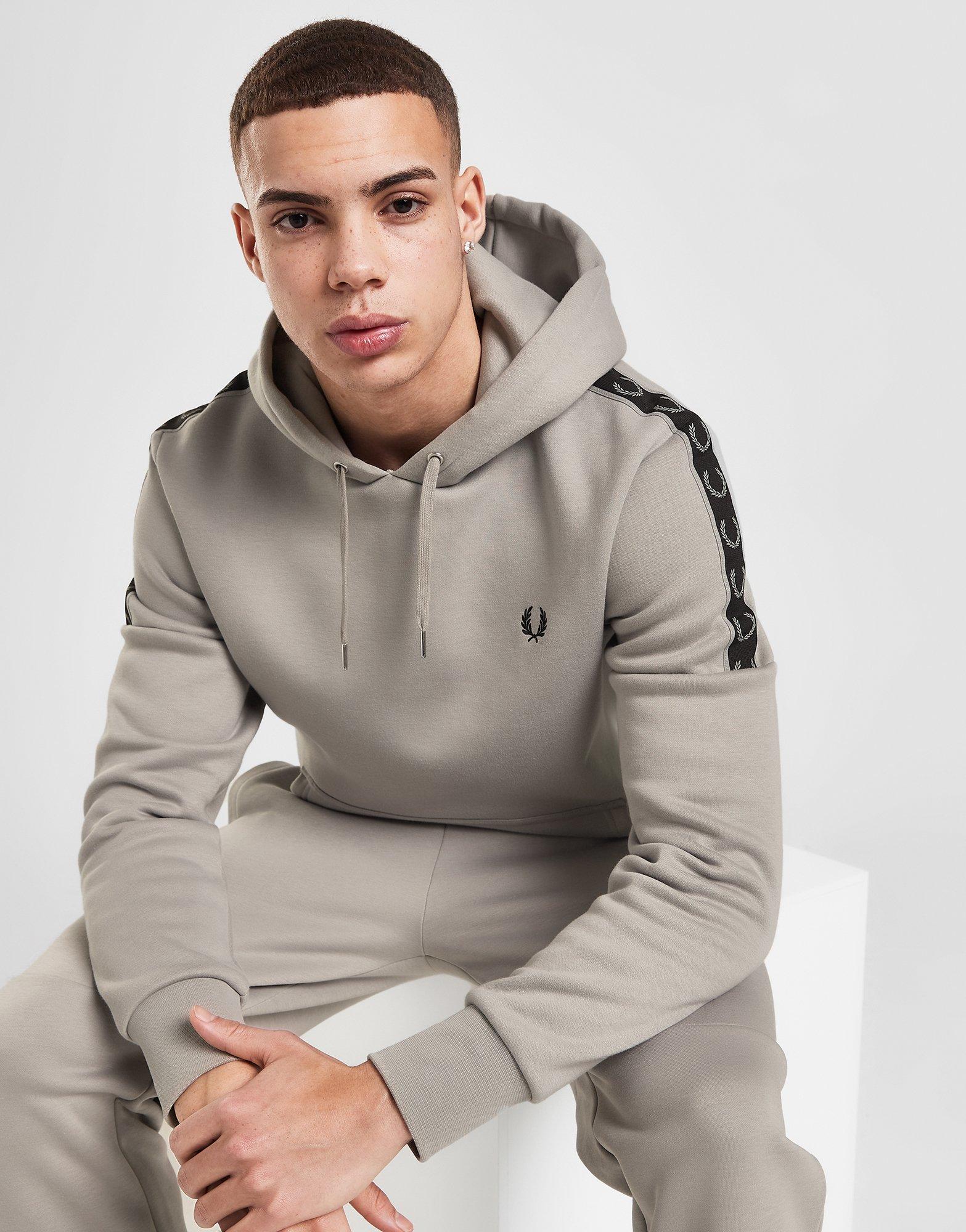 Grey Fred Perry Tape Overhead Hoodie - JD Sports NZ