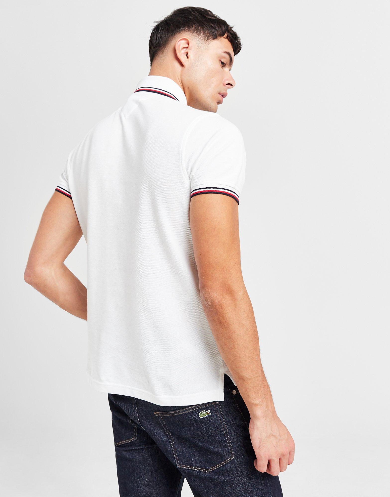 White Tommy Hilfiger Tipped Polo Shirt - JD Sports