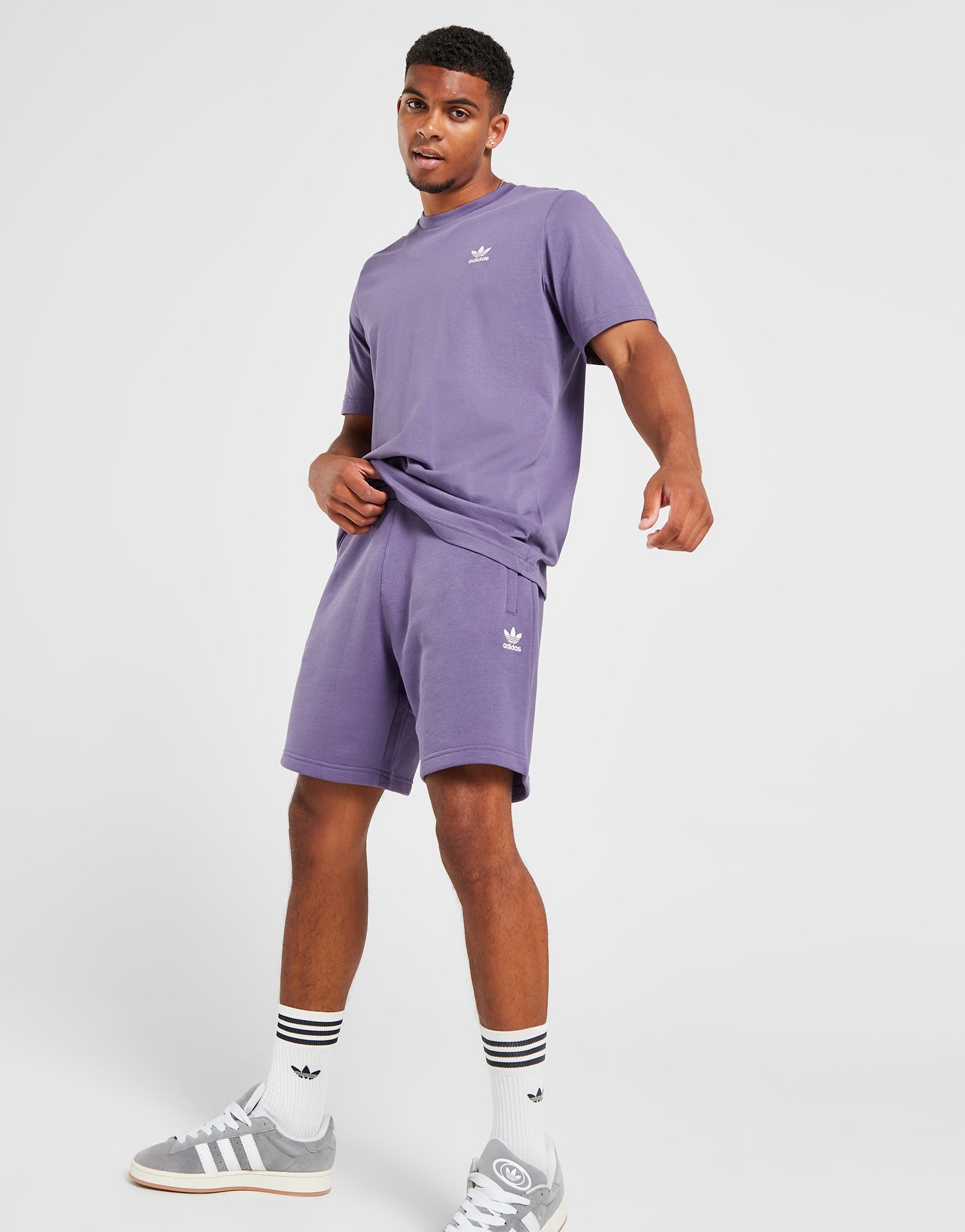 Purple adidas Originals Trefoil Essential Fleece Shorts - JD Sports Global