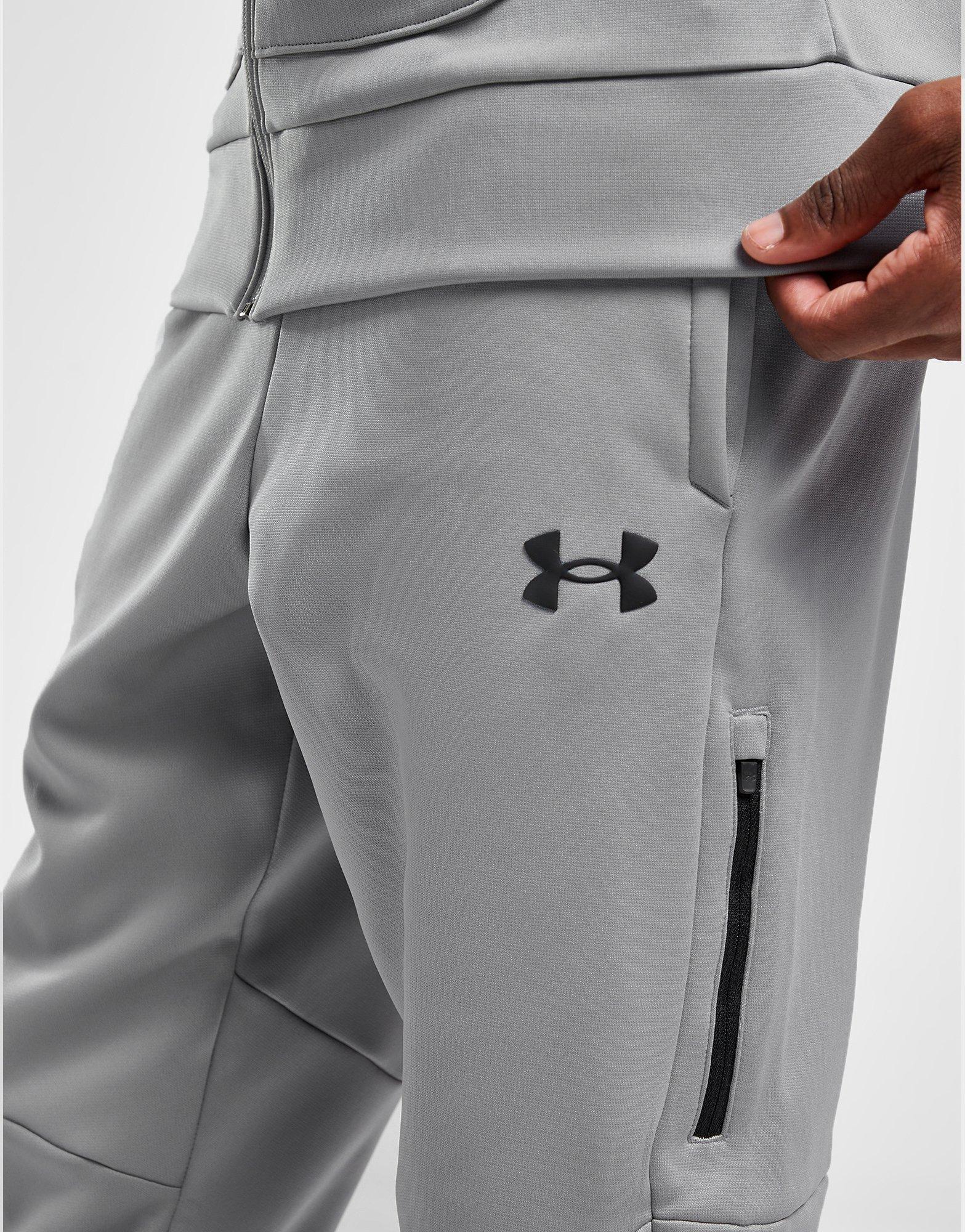 Grey Under Armour UA Armour Fleece Grid Track Pants