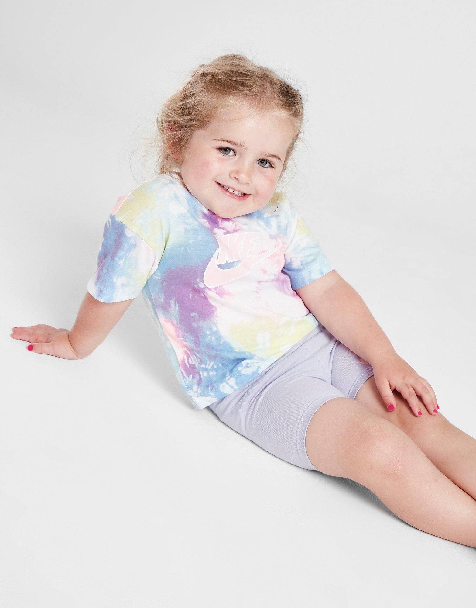 Purple Nike Girls' Tie Dye T-Shirt/Cycle Shorts Set Infant