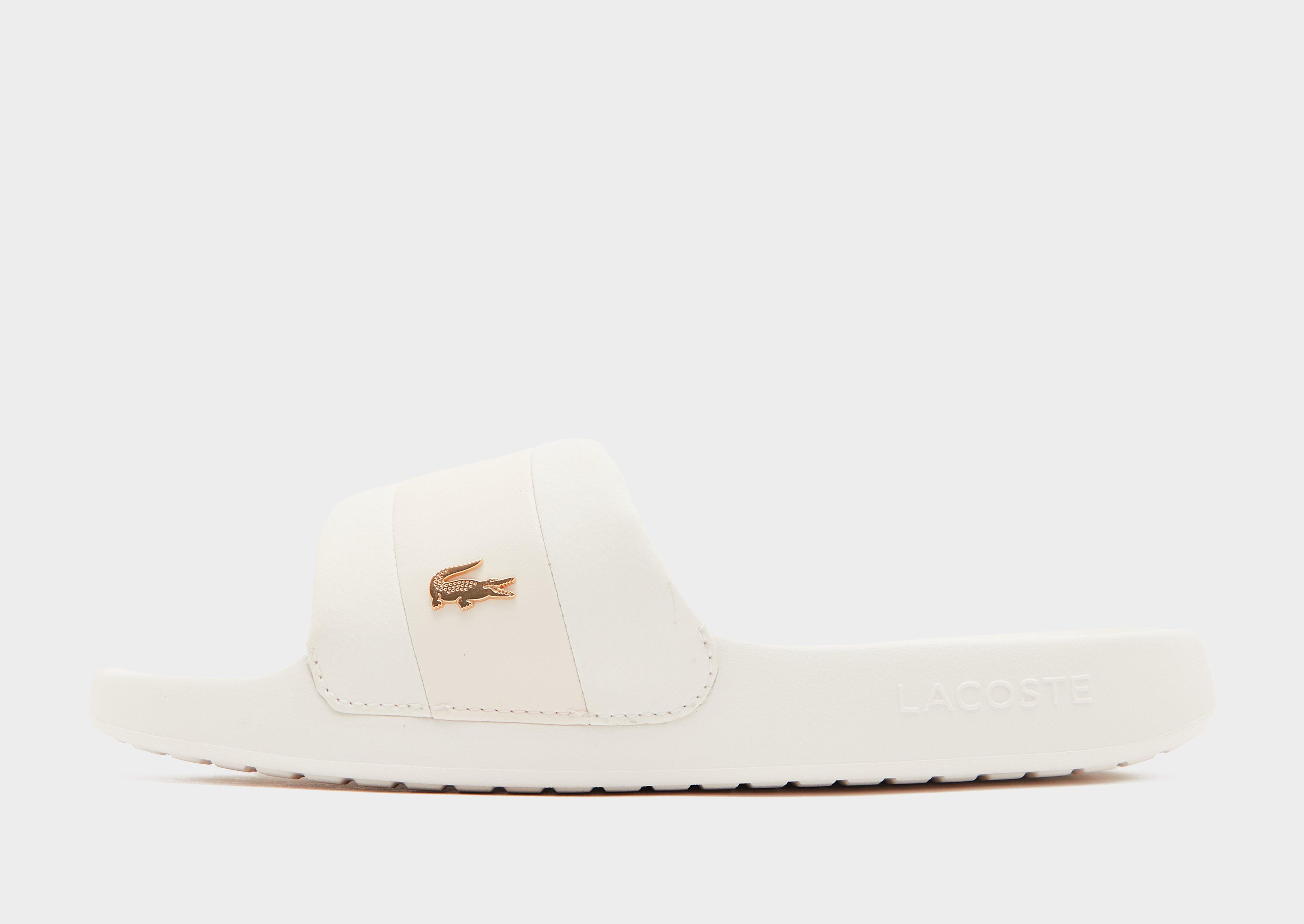 Hvid Lacoste Serve Pin Slides - JD Danmark