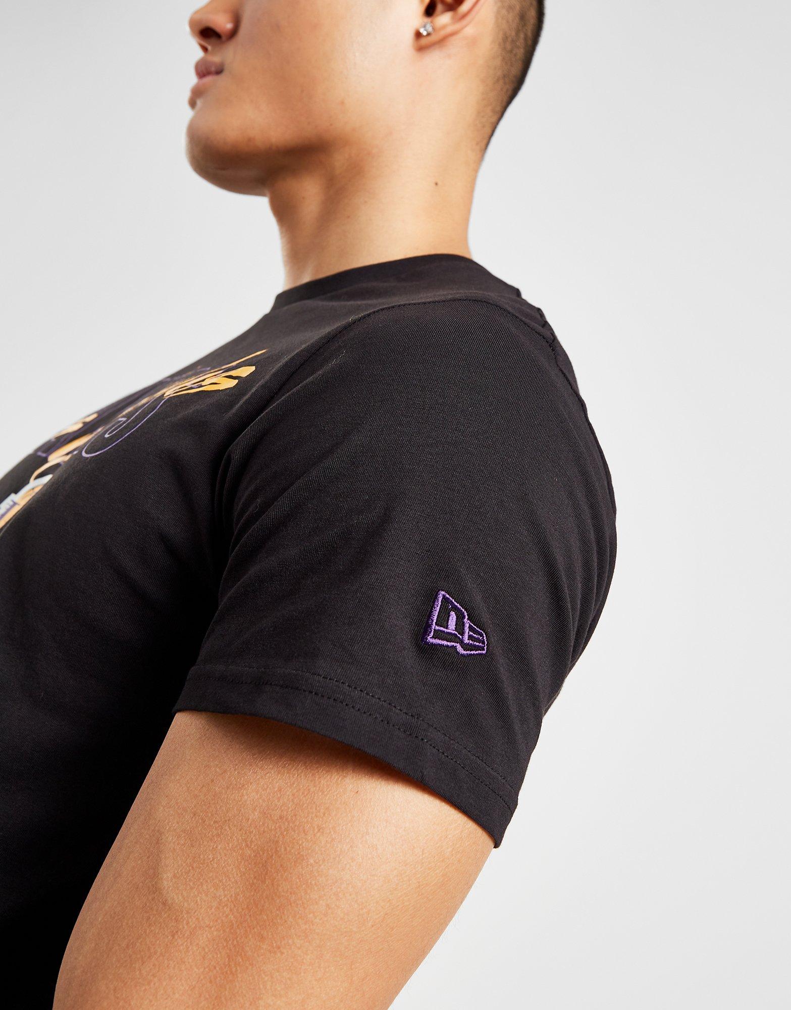 Black New Era NBA LA Lakers Script Logo T-Shirt