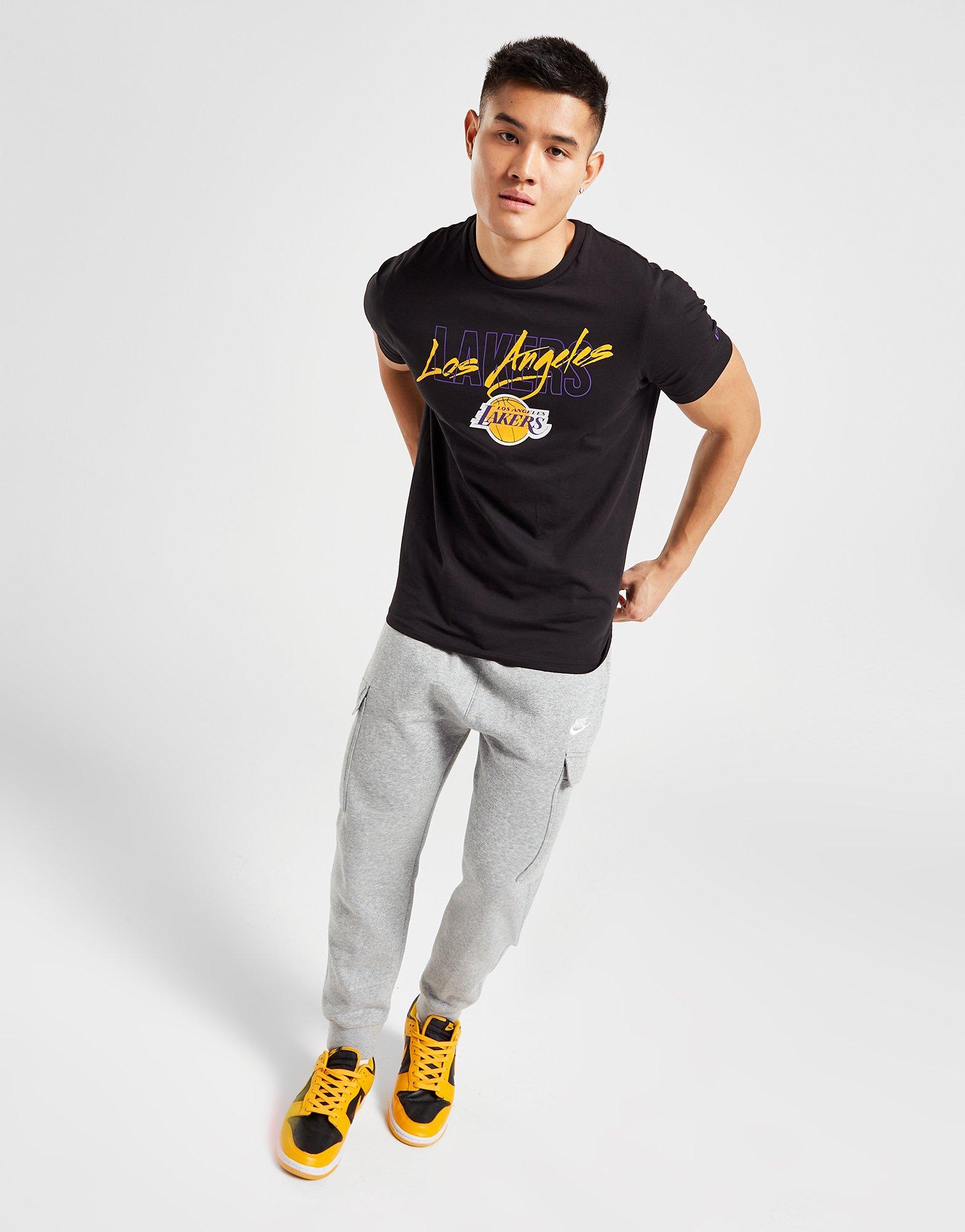 Black New Era NBA LA Lakers Script Logo T-Shirt