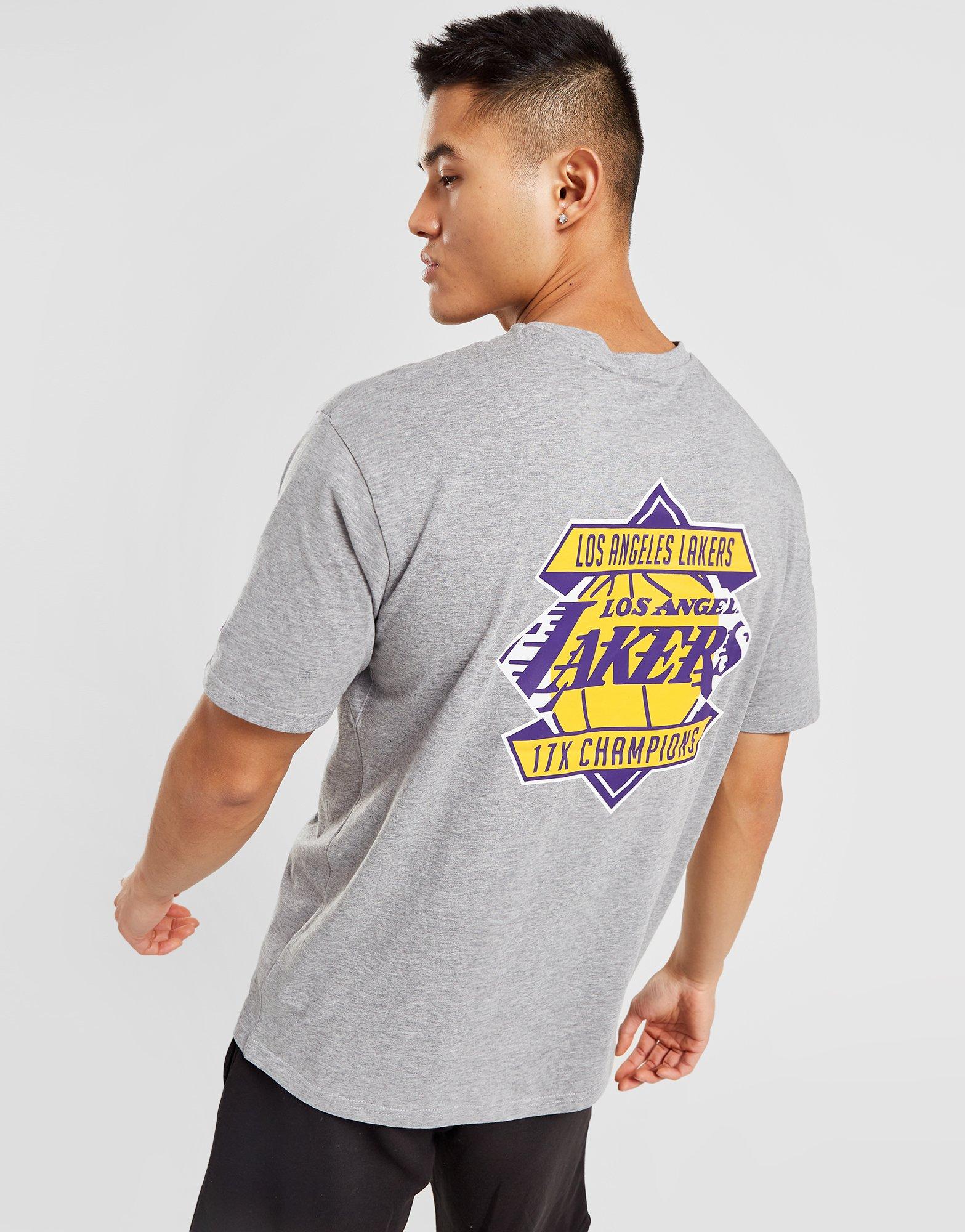 Grey New Era NBA LA Lakers Oversized Short Sleeve T-Shirt