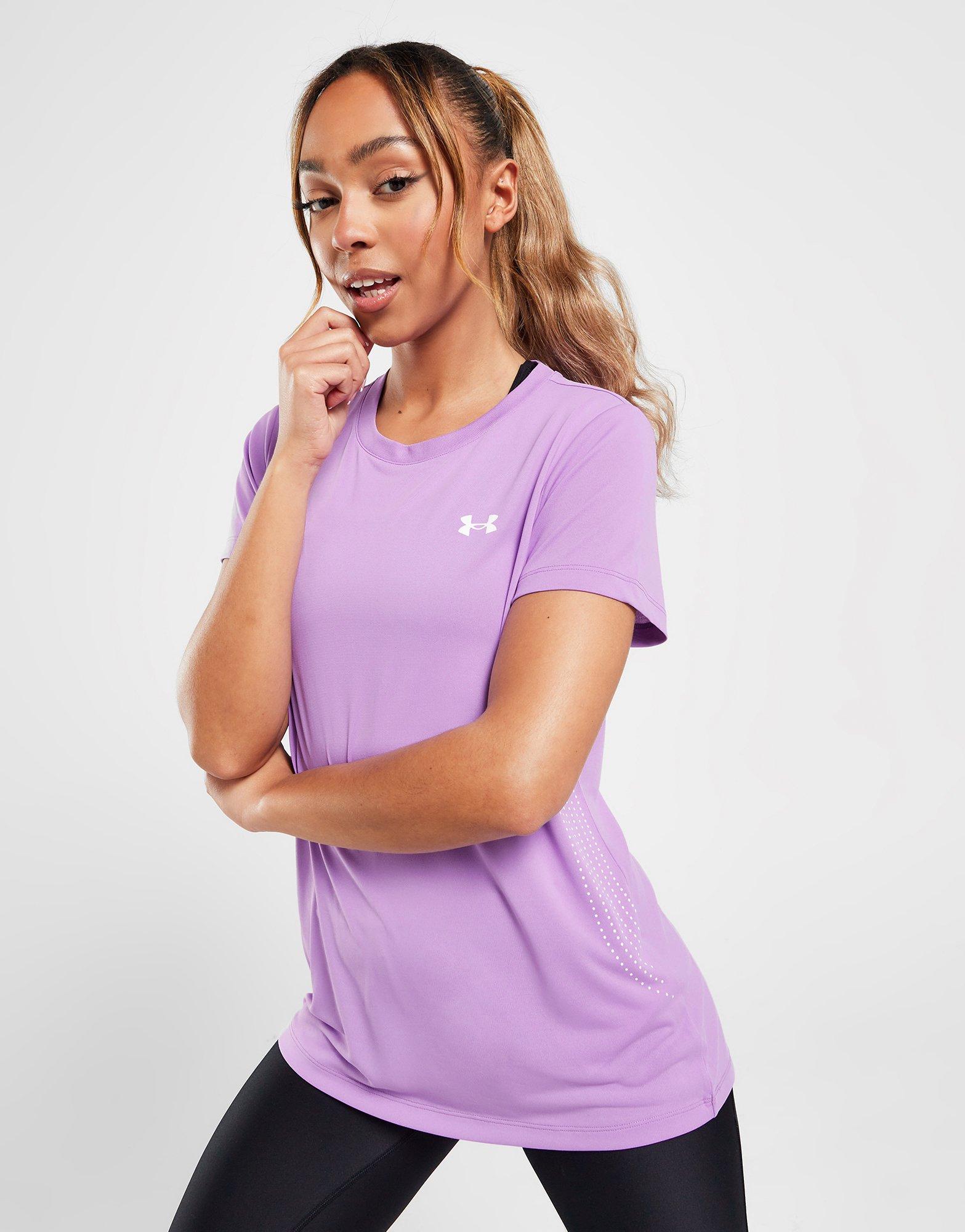 Under Armour Women's XL Fitted All Season Gear Workout Purple Top