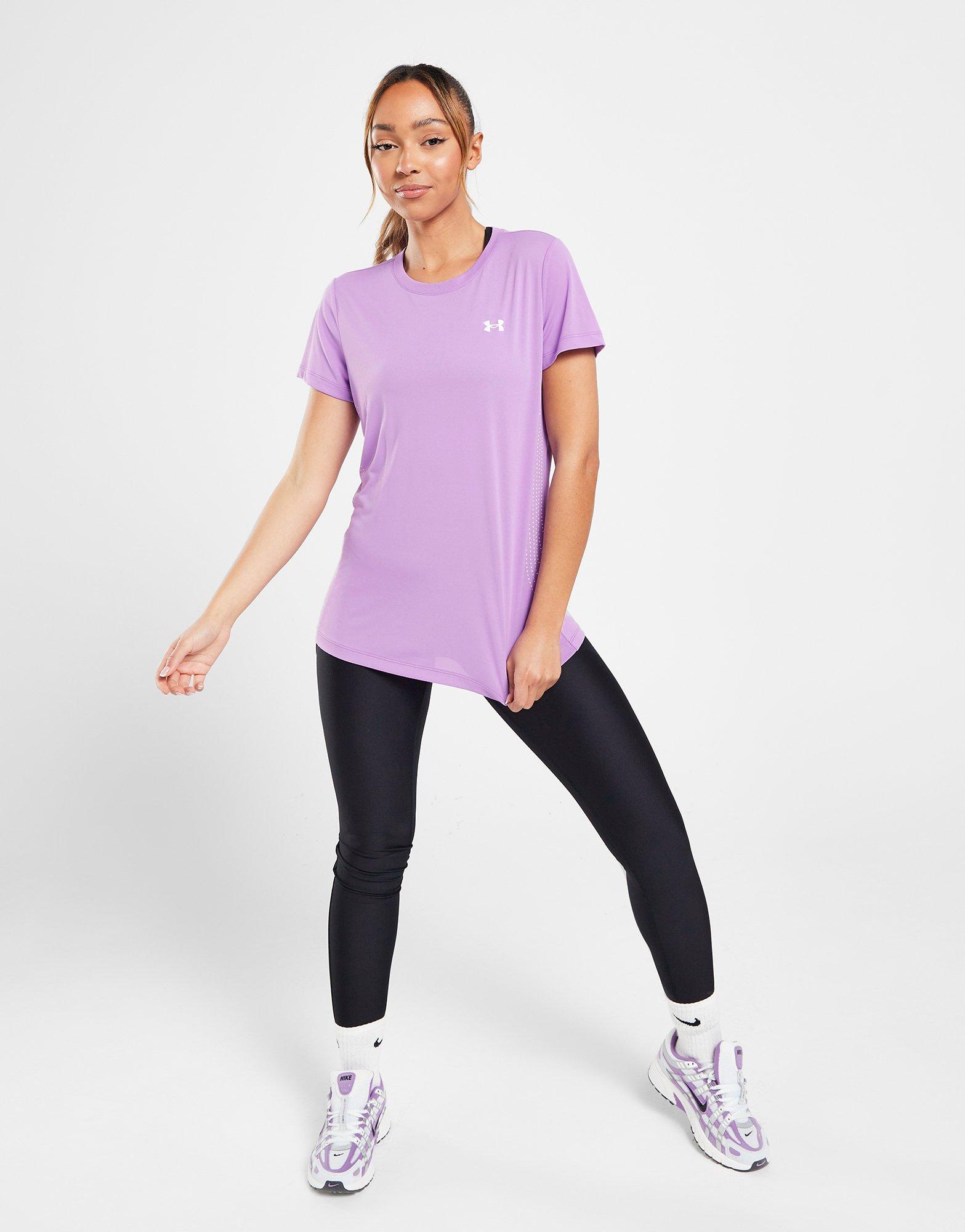 Under armour t shirts purple deals women