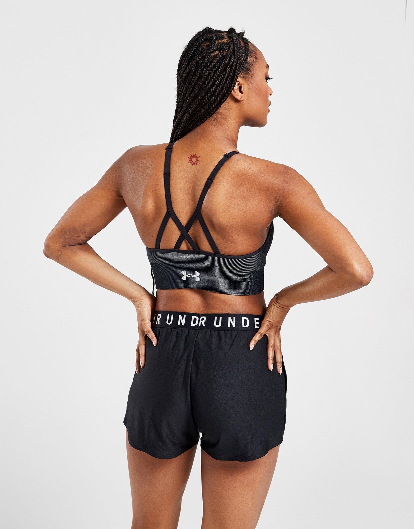 Black Under Armour Seamless Low Longline Rib Sports Bra