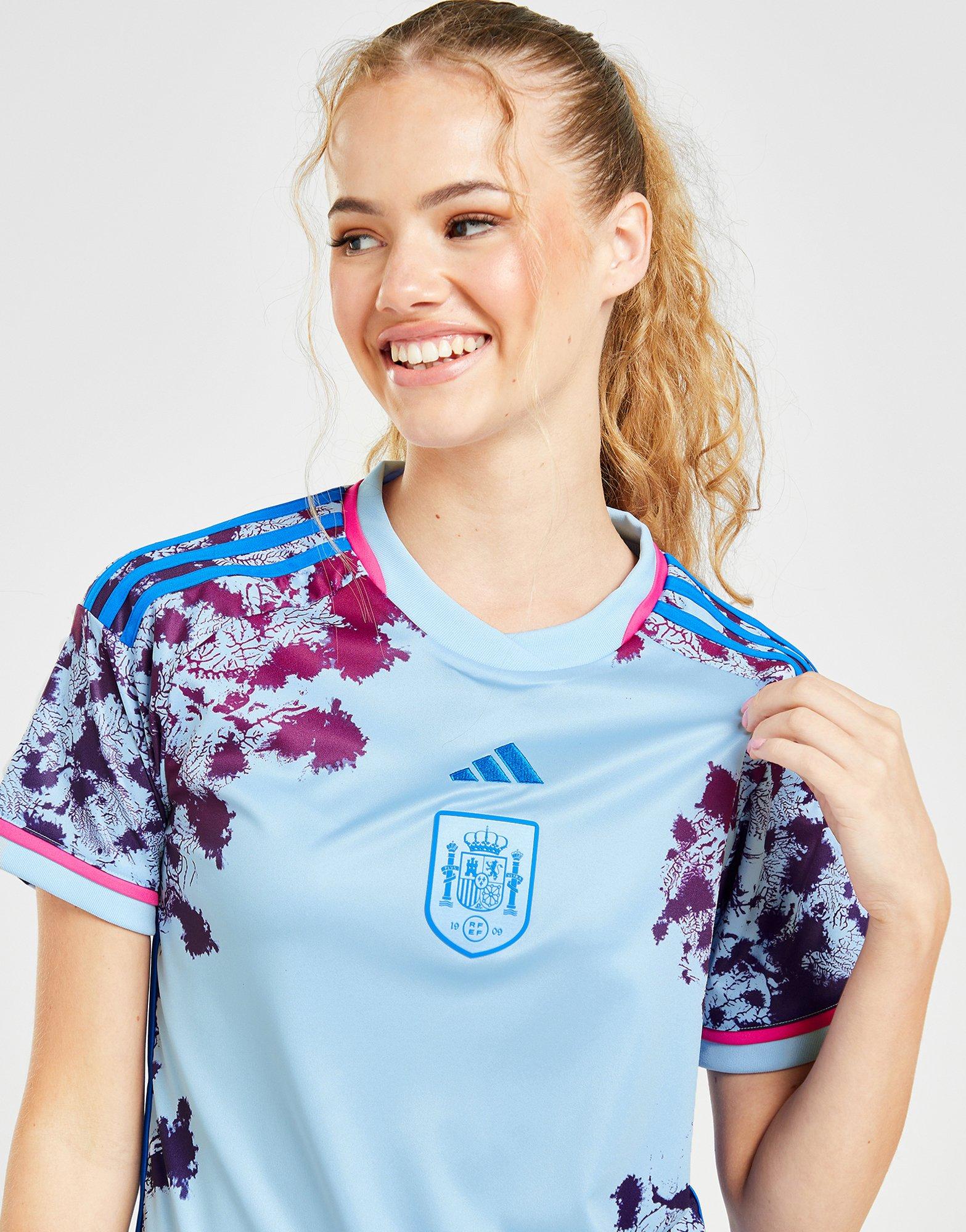 Adidas Women's Spain 2023 Away Jersey, Small, Blue