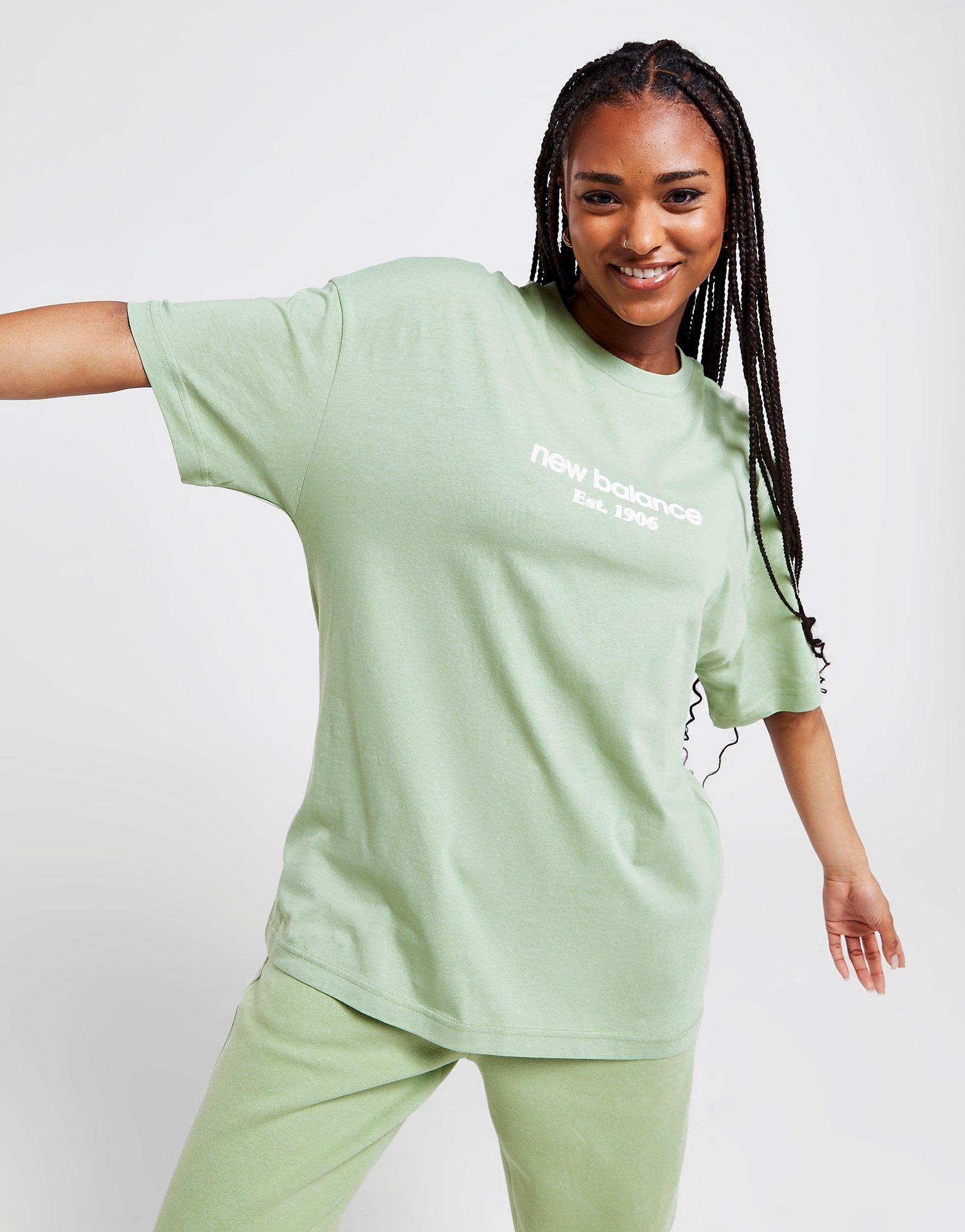 Neuken Neerduwen flexibel Groen New Balance Logo Short Sleeve Boyfriend T-Shirt - JD Sports Nederland
