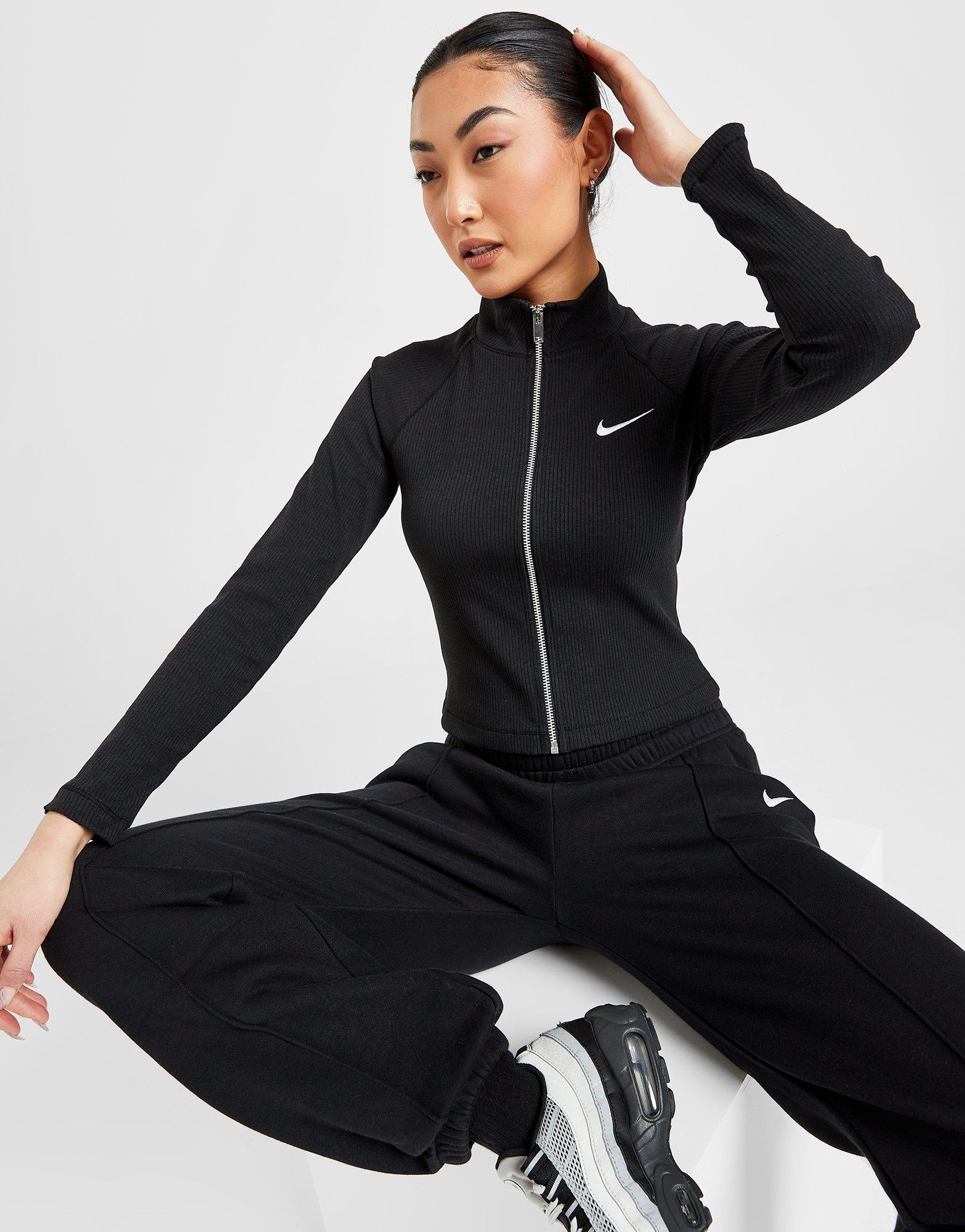 Size XS Women's Nike Sportswear Emea Ribbed Crop Black Leggings