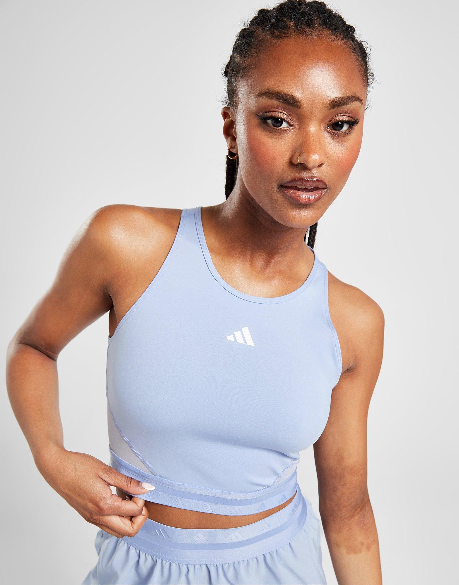 Blue adidas Hyperglam Crop Tank Top