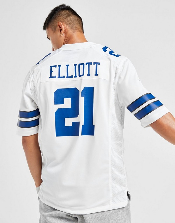 White Nike NFL Dallas Cowboys Elliott #21 Jersey