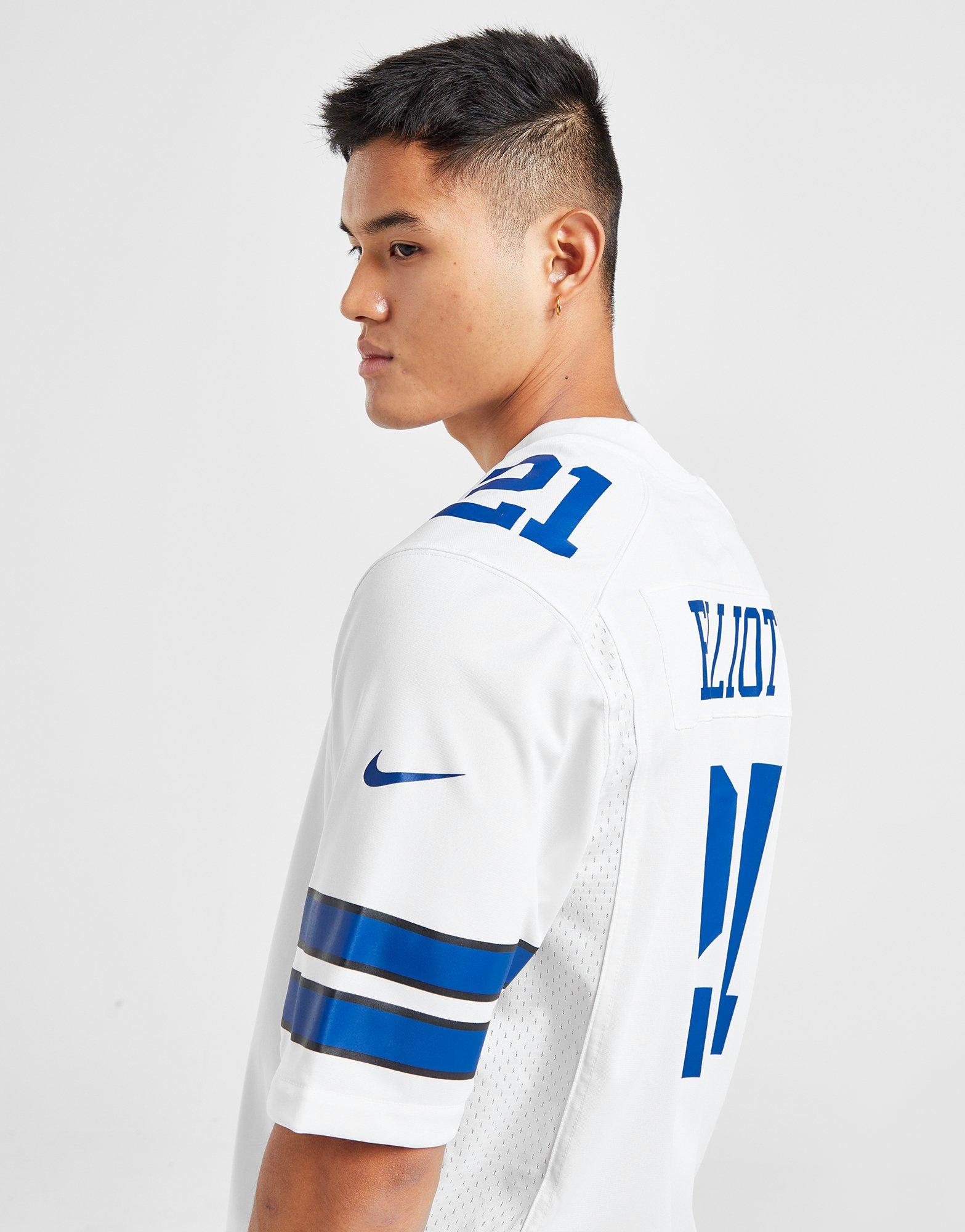 White Nike NFL Dallas Cowboys Elliott #21 Jersey