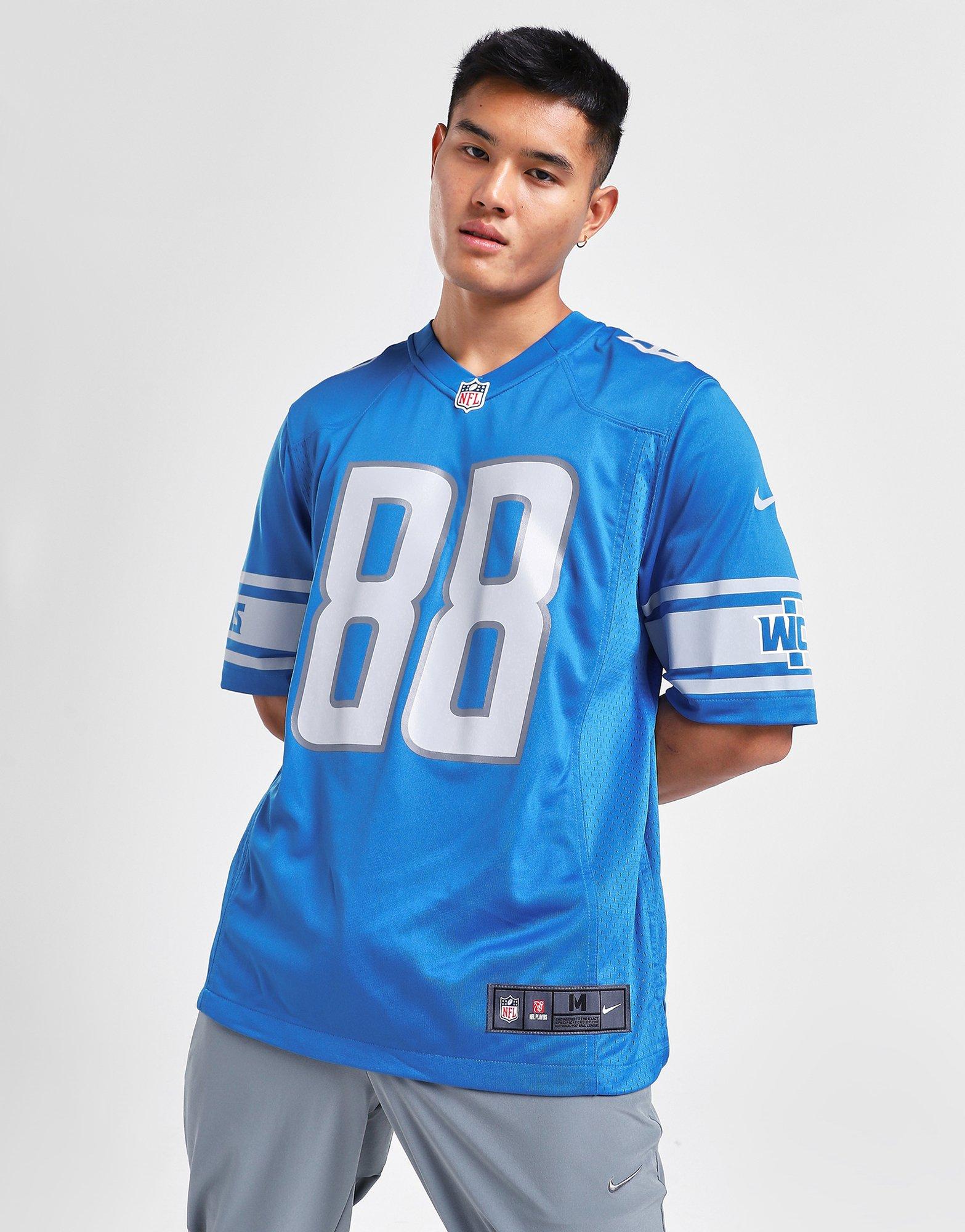 Men's Nike T.J. Hockenson Blue Detroit Lions Game Jersey