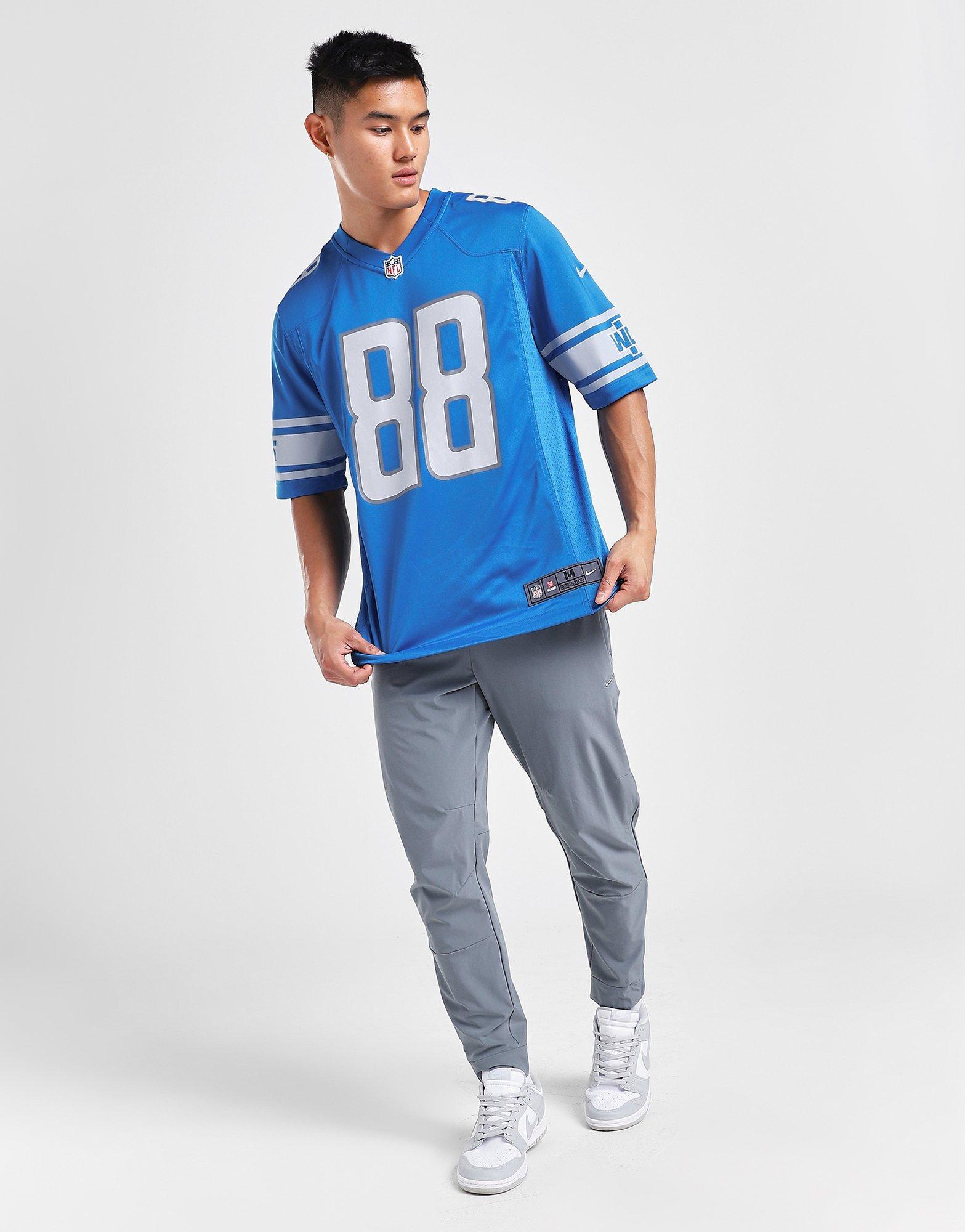 Men's Nike T.J. Hockenson Blue Detroit Lions Game Jersey