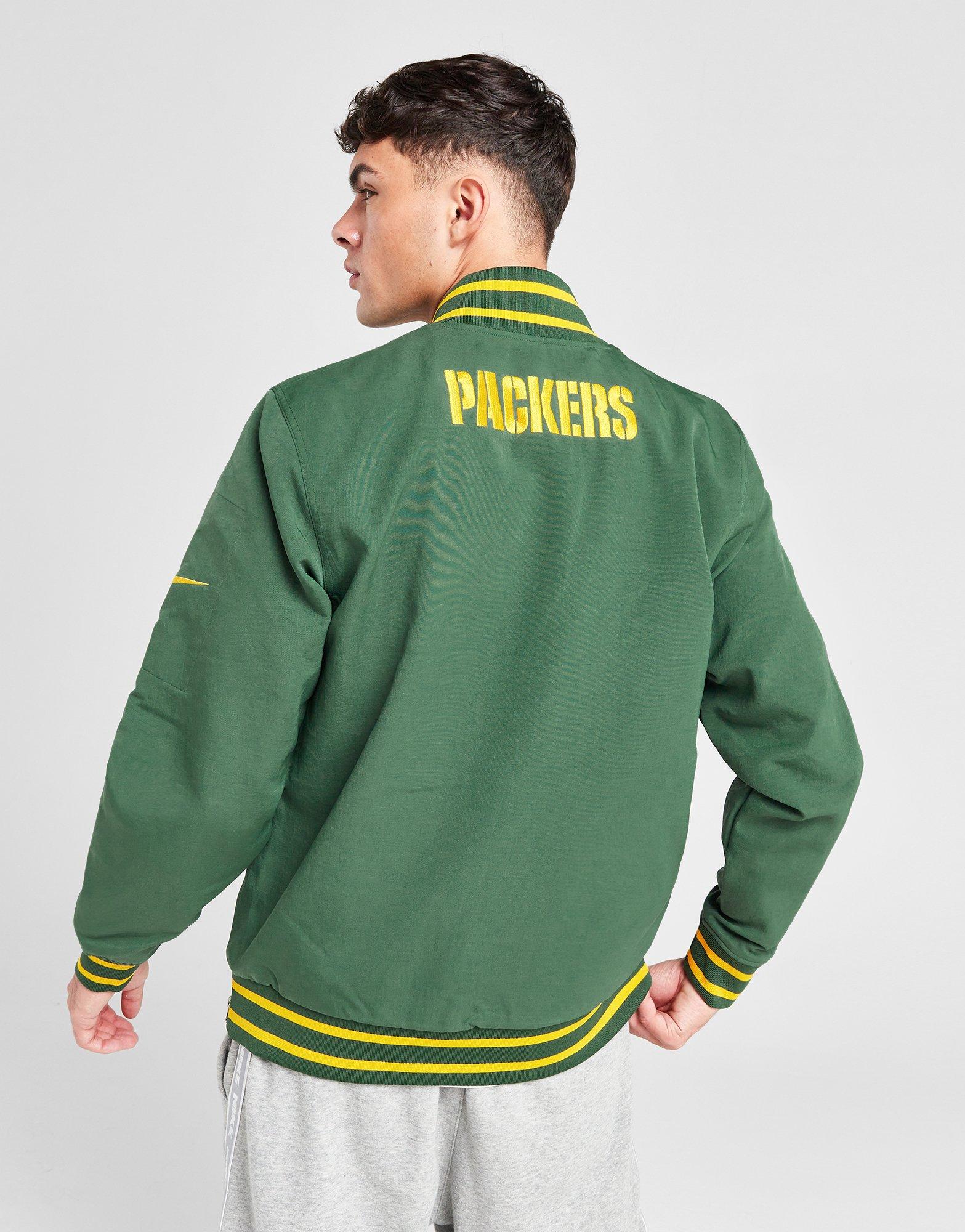 Starter Mens Green Bay Packers Varsity Jacket, Green, Large