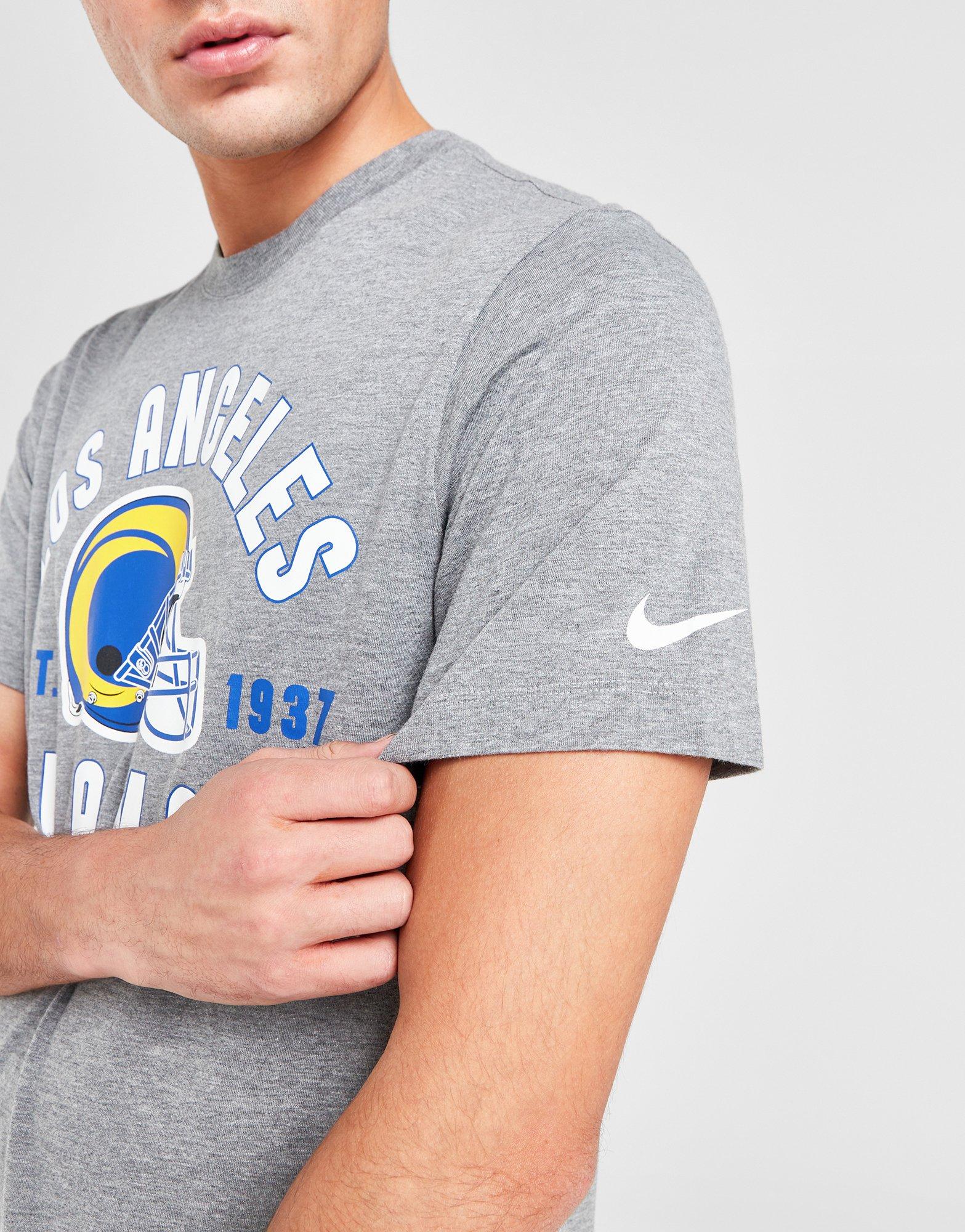 Grey Nike NFL LA Rams Helmet T-Shirt