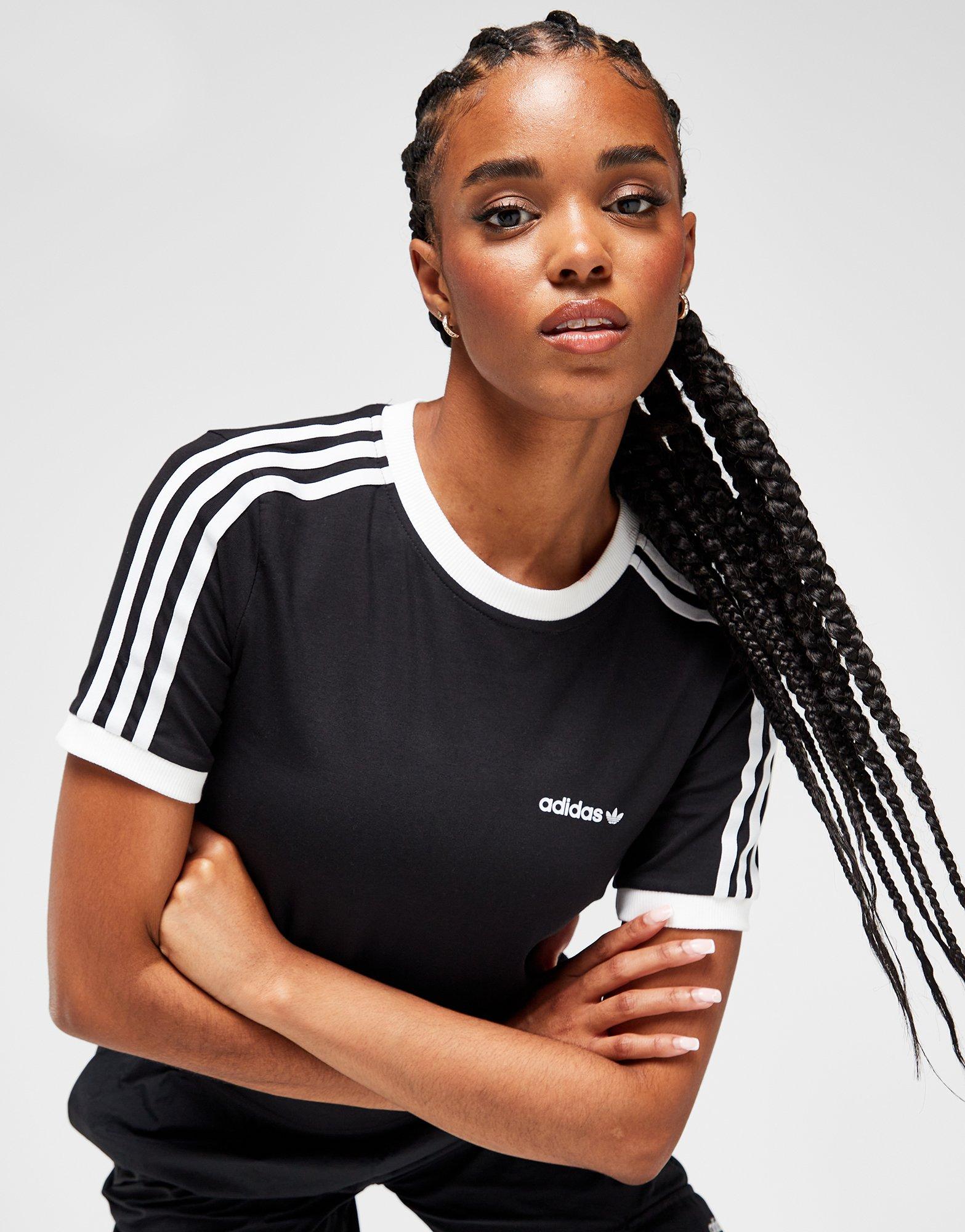 skæbnesvangre indre Meningsløs Black adidas Originals Slim 3-Stripes T-Shirt | JD Sports UK